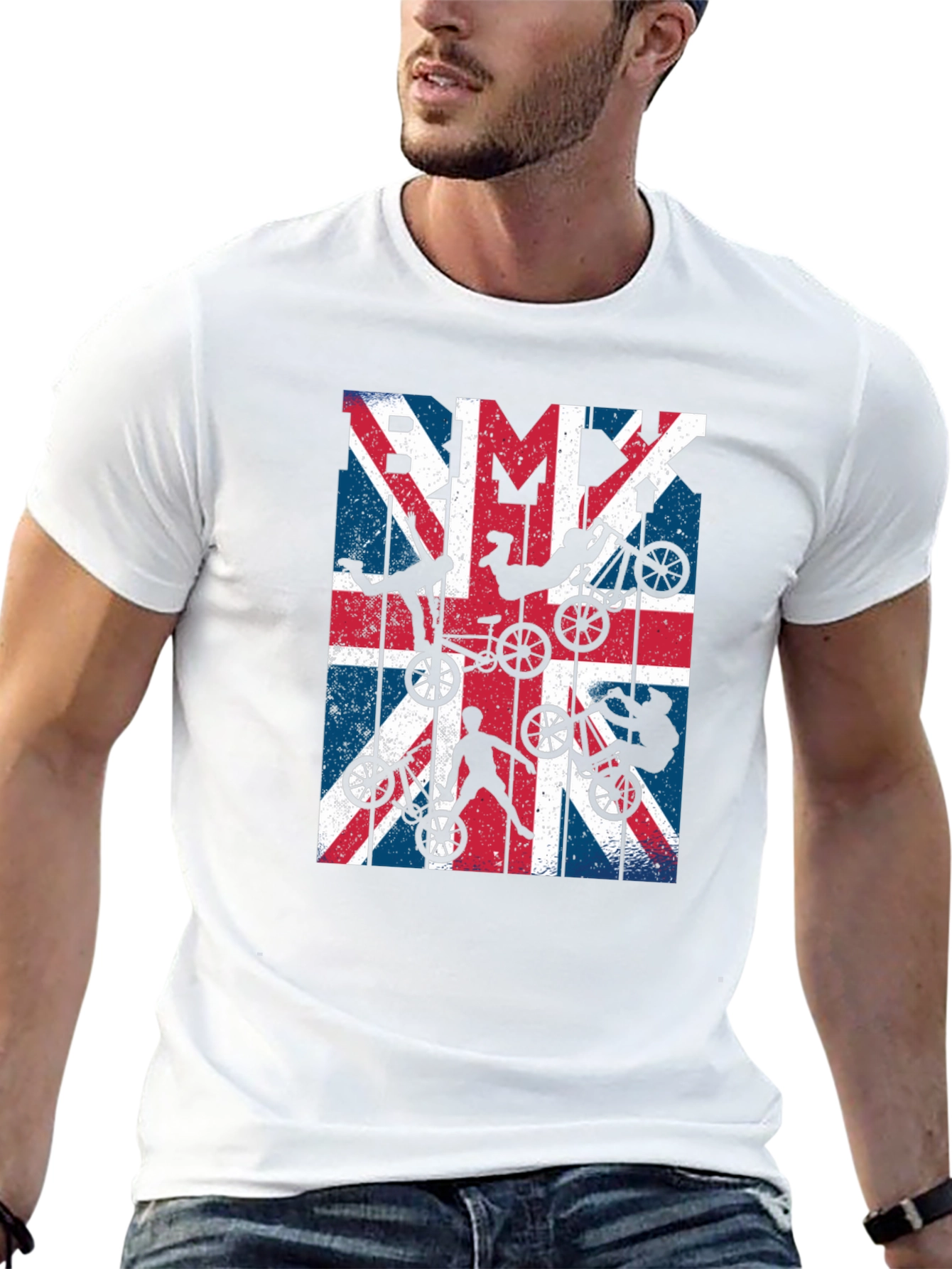 BMX Union Jack Graphic Tee - Black Cotton Blend