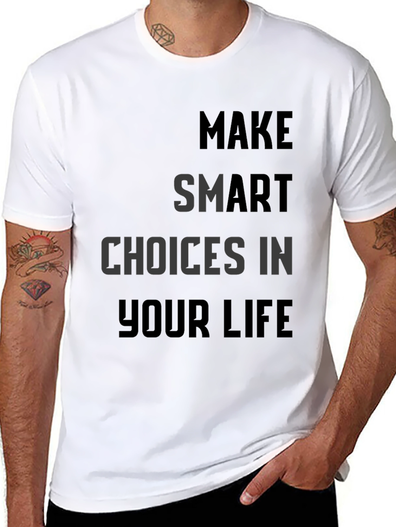 Make Smart Choices Mens Black T-Shirt