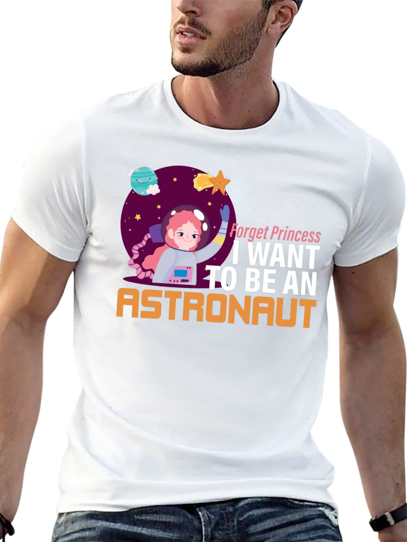 Forget Princess Astronaut Graphic T-Shirt