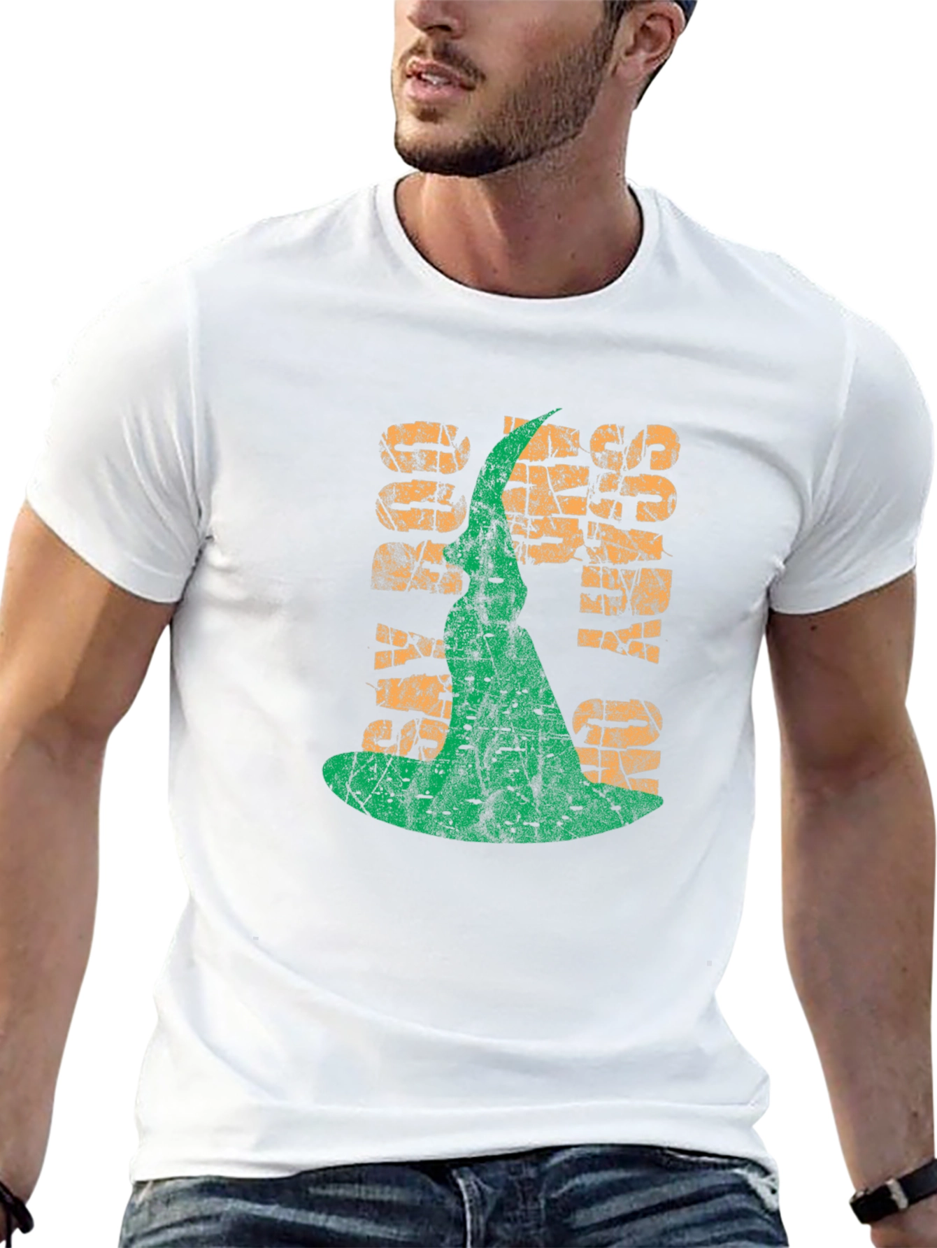 Spooky Vibes T-Shirt - Halloween Witch Hat Graphic Tee