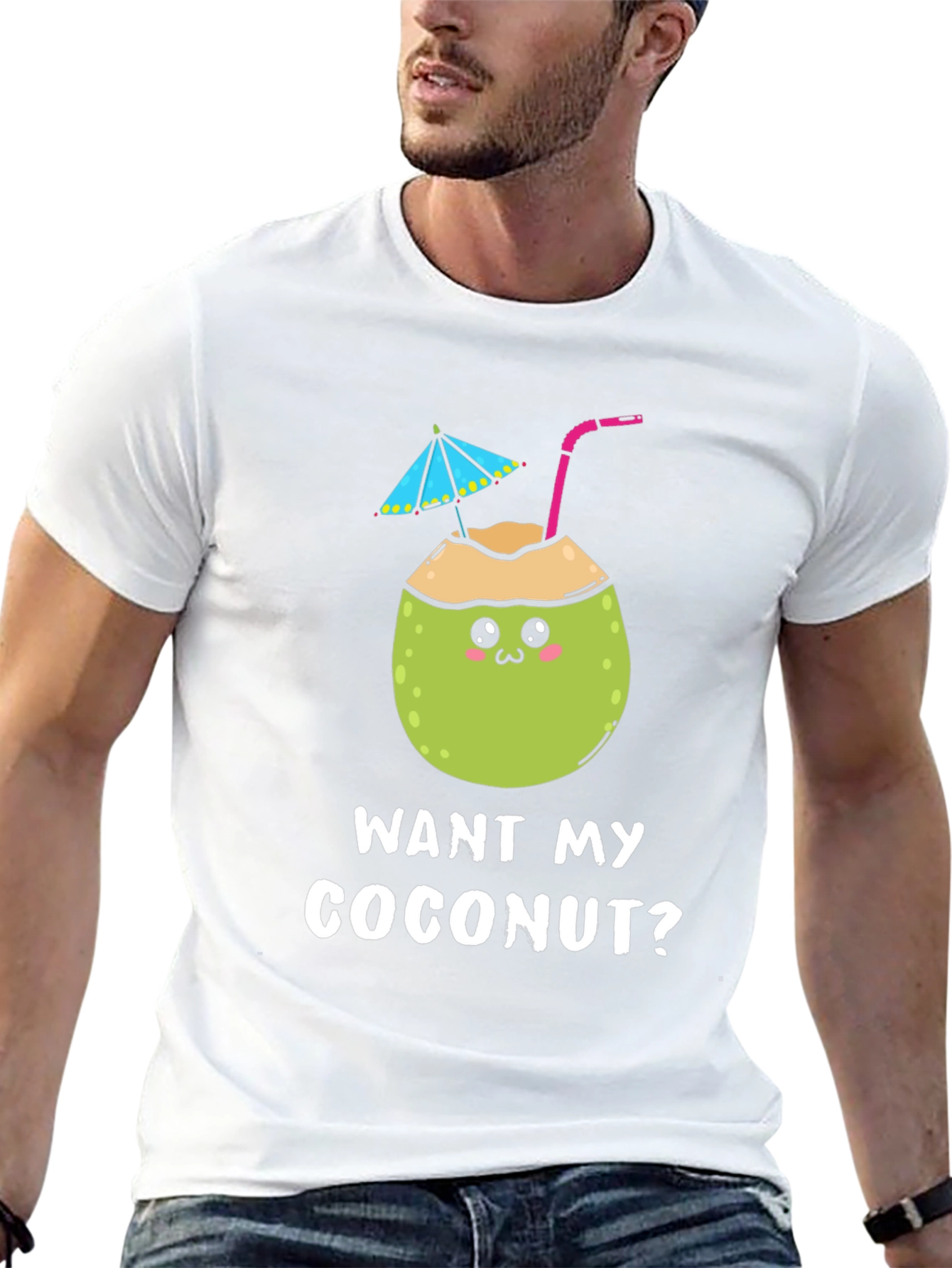 Want My Coconut? Novelty Graphic T-Shirt