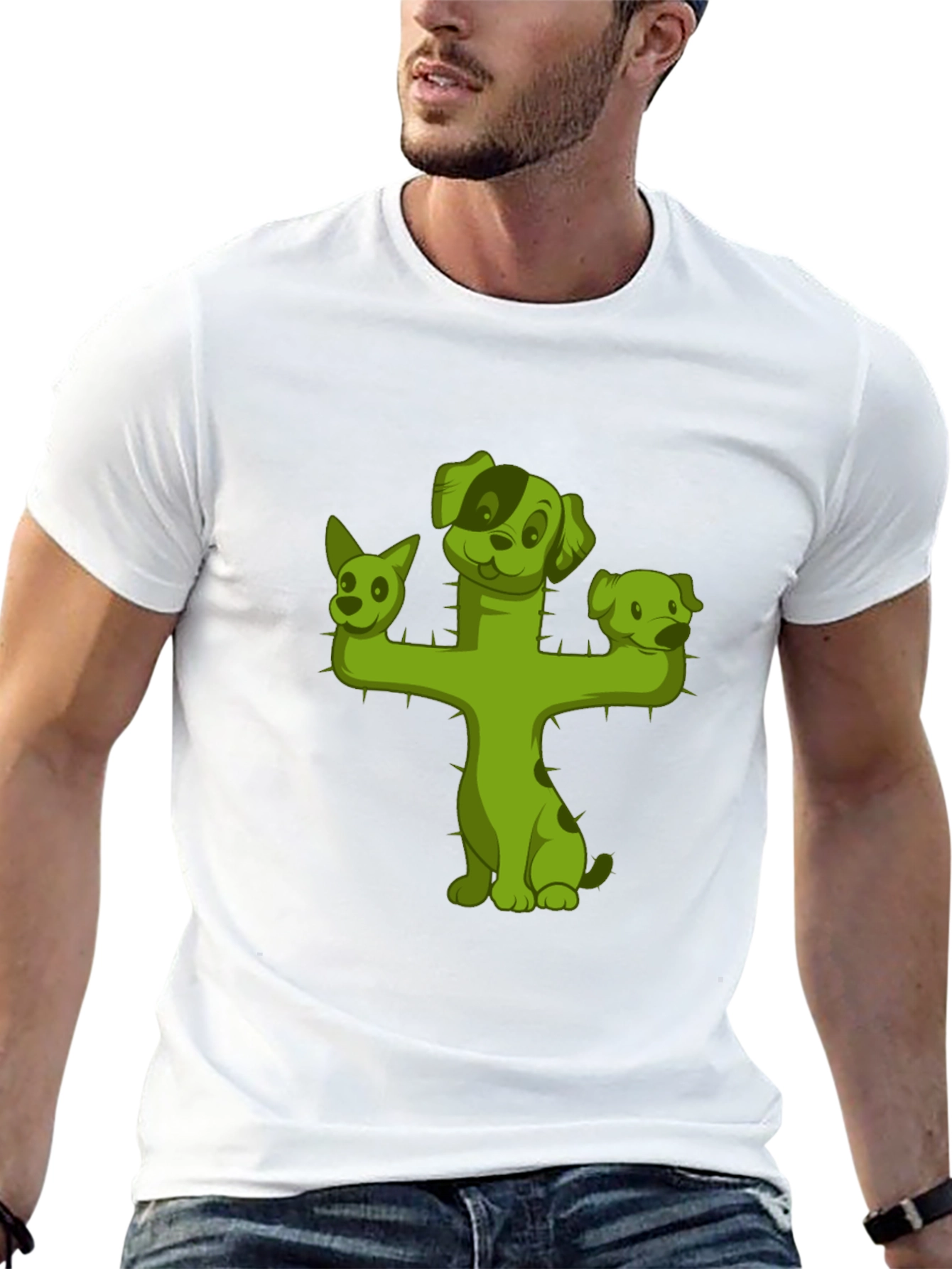 Cactus Dog T-Shirt - Black Cotton Tee
