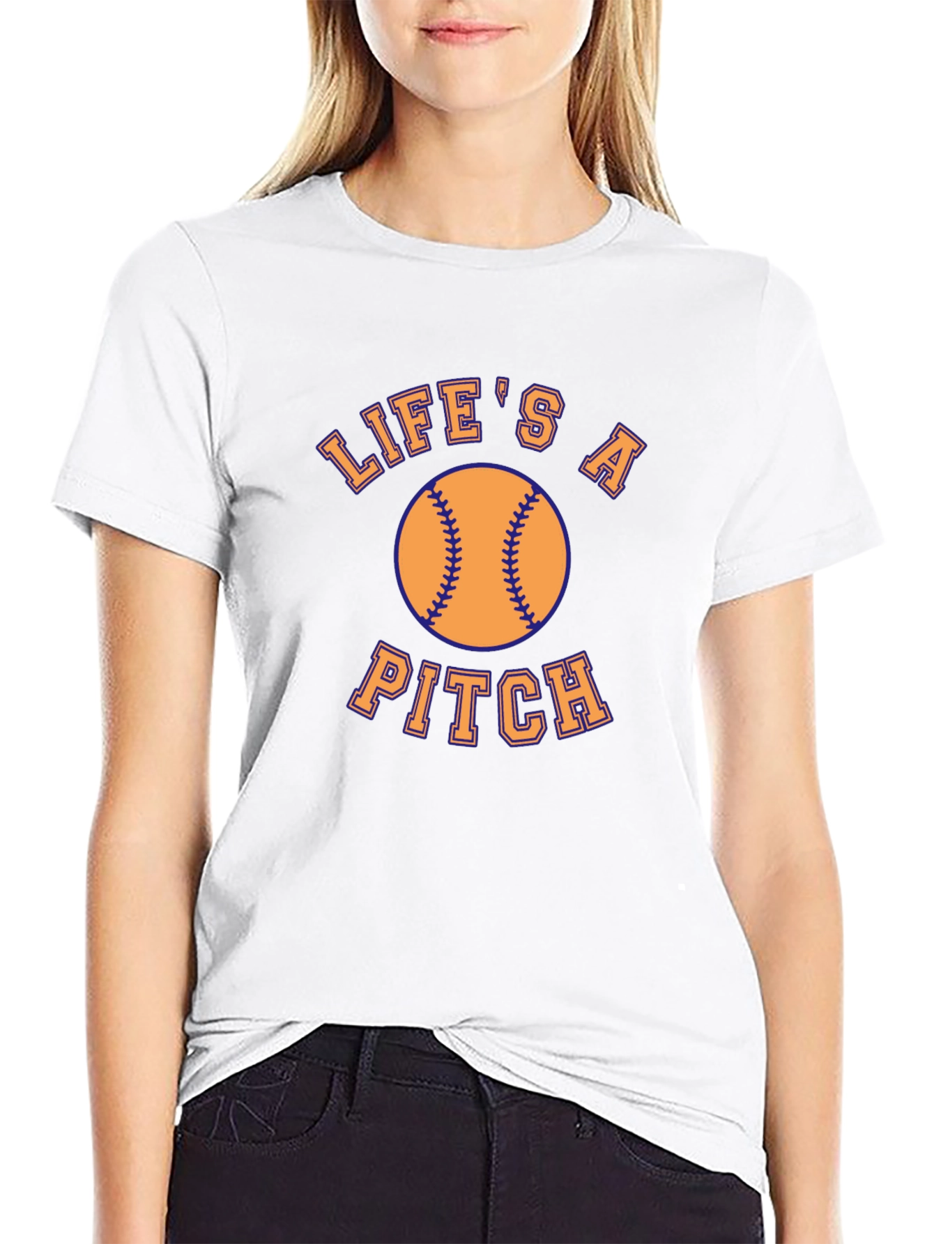 Lifes a Pitch Baseball Graphic Tee