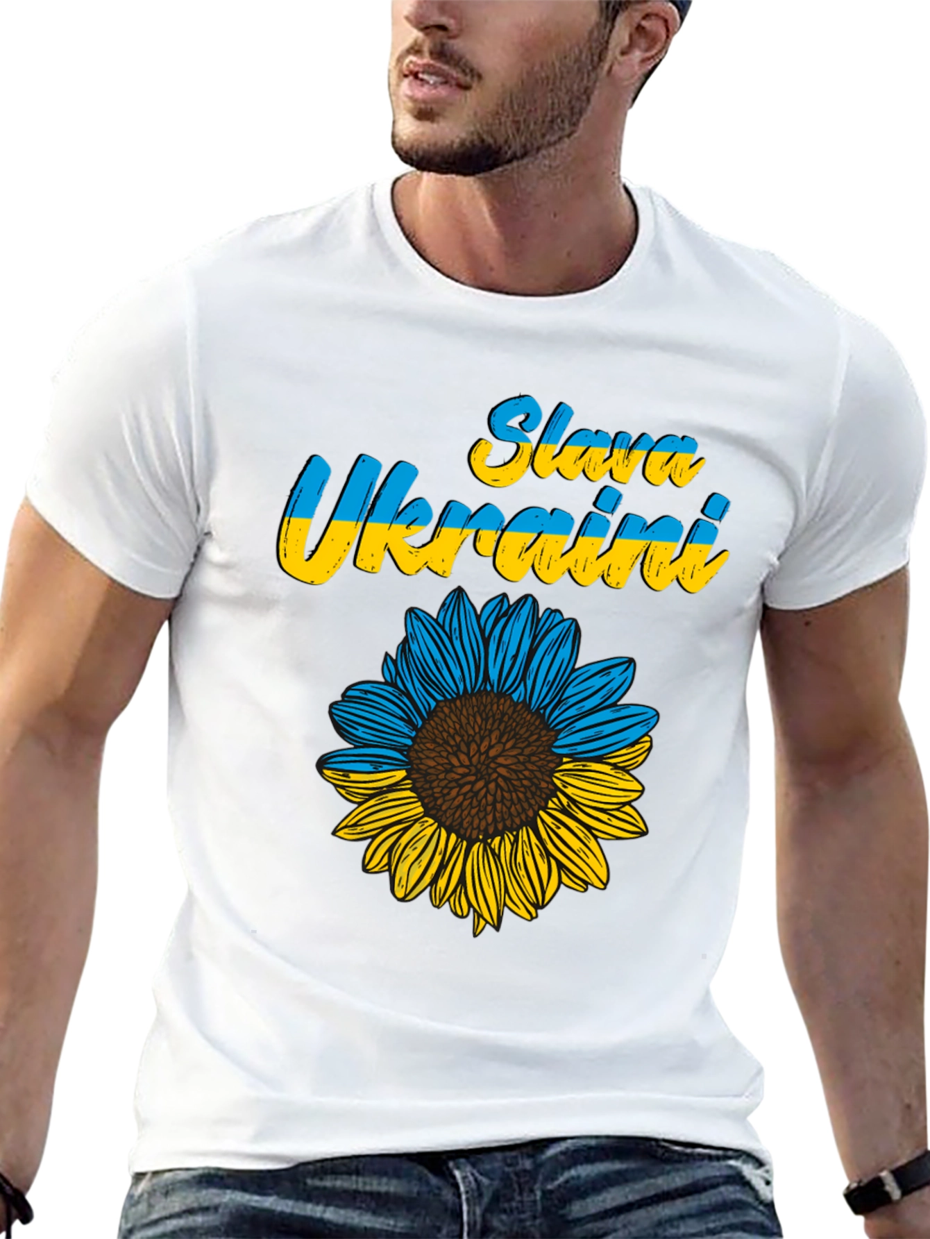 Slava Ukraini Sunflower Graphic T-Shirt