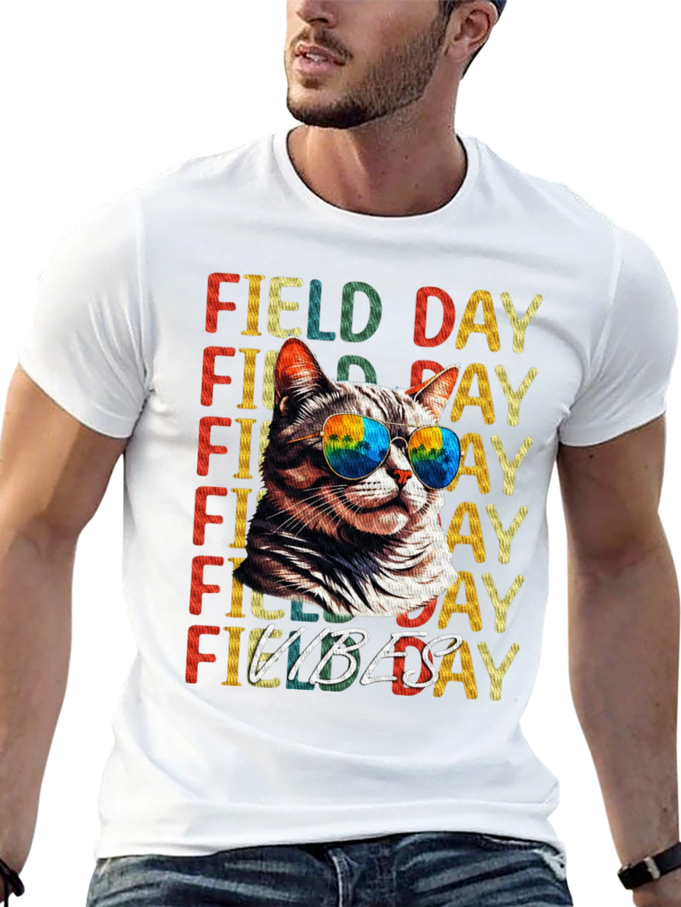 Field Day Vibes Cat T-Shirt