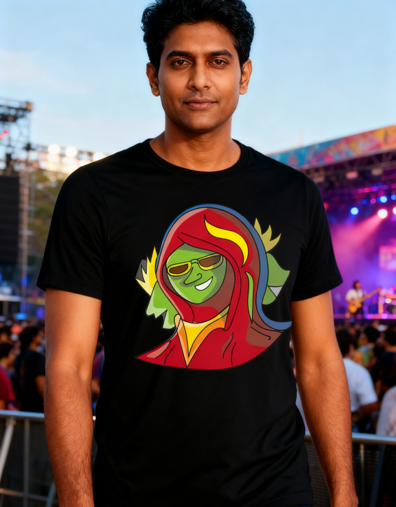 "Vibrant Hooded Icon" Graphic Tee