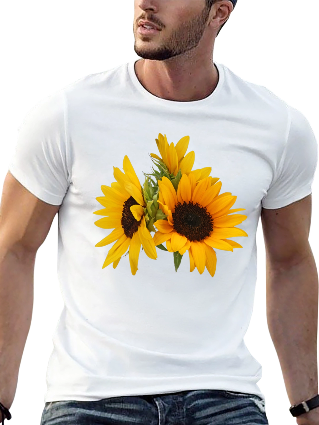 Sunflower Graphic T-Shirt - Stylish Black Tee