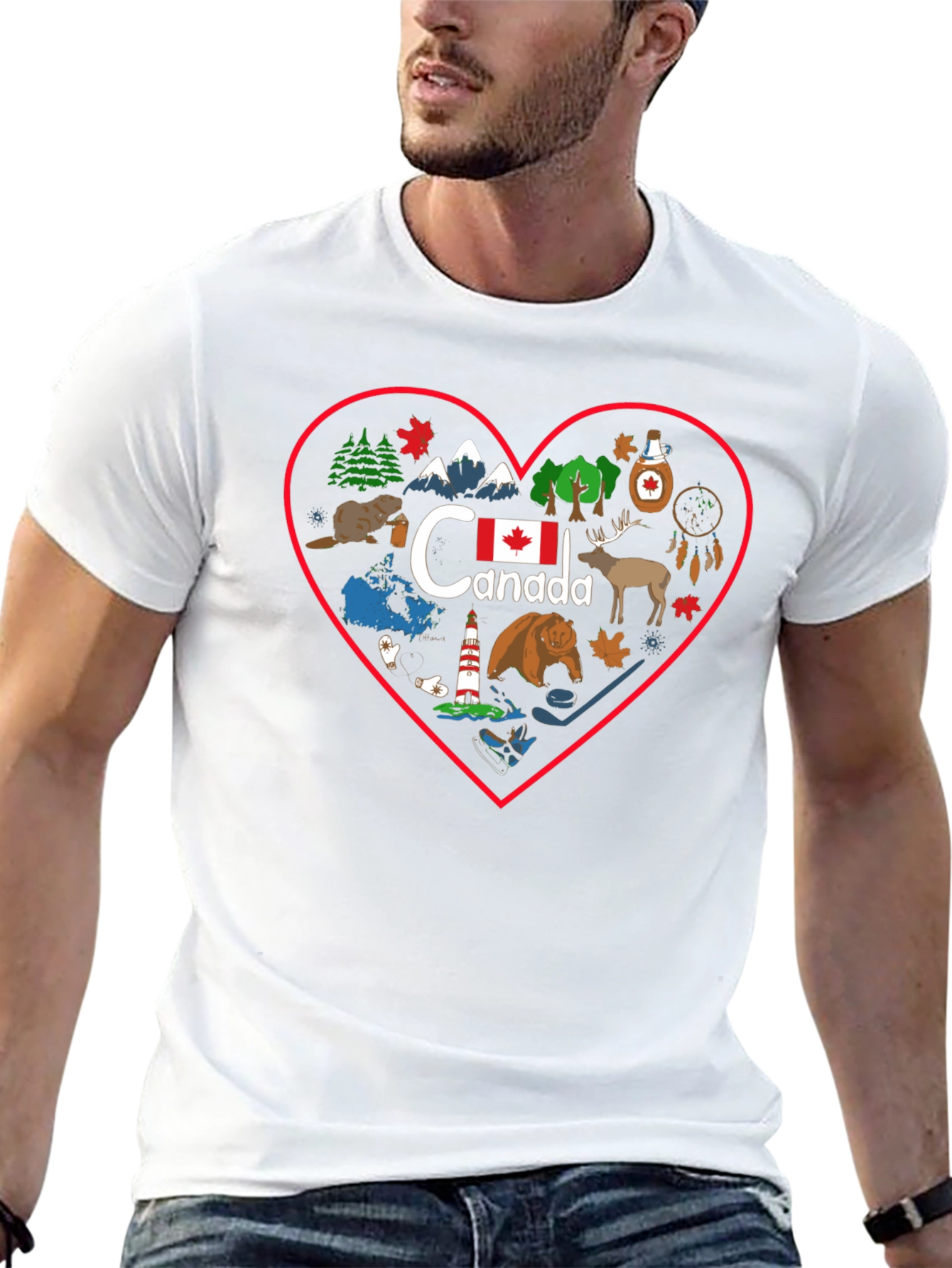 Canada Love Heart T-Shirt Black