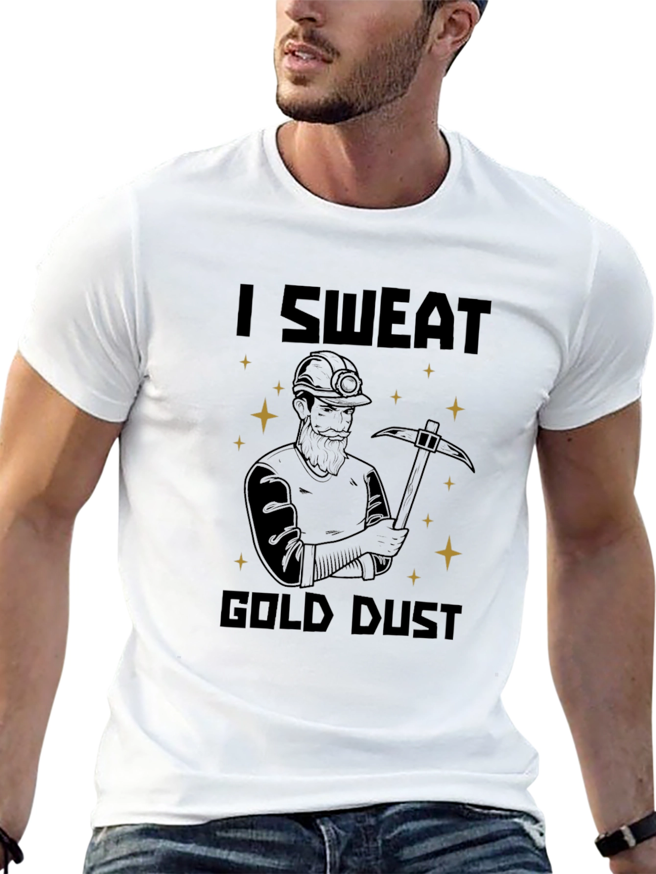 I Sweat Gold Dust T-Shirt - Miner Graphic Tee