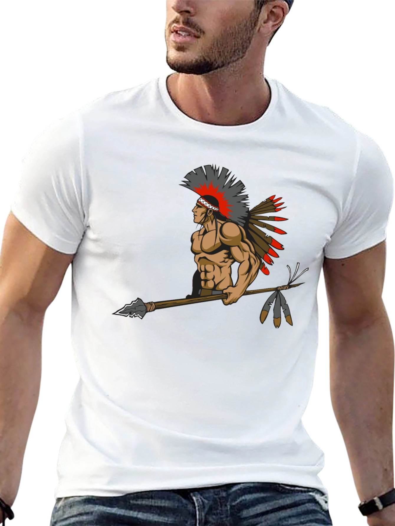 Warrior Graphic Tee - Native American Inspired