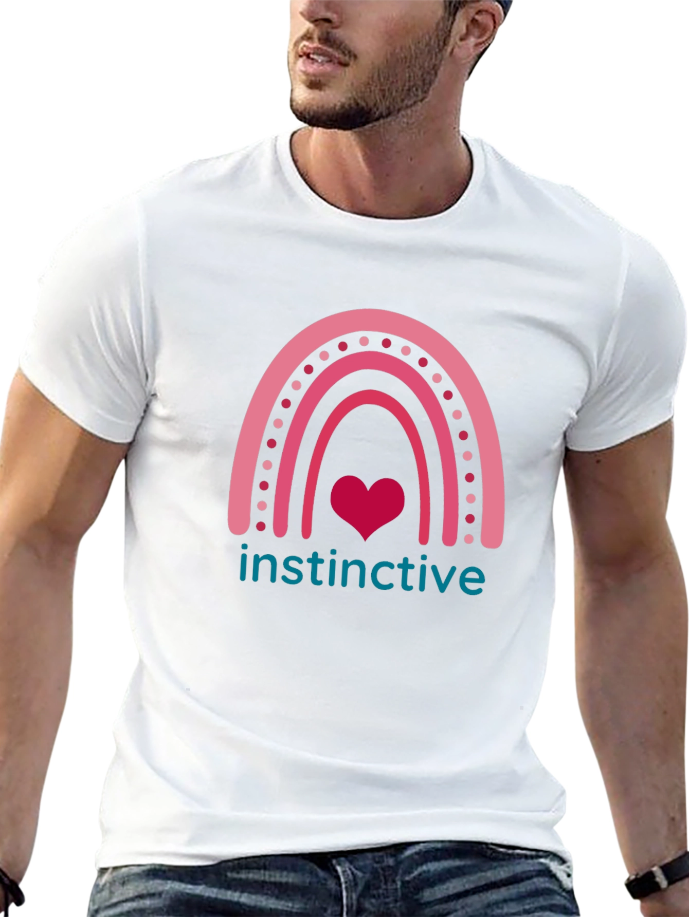 Instinctive Heart Rainbow Graphic T-Shirt