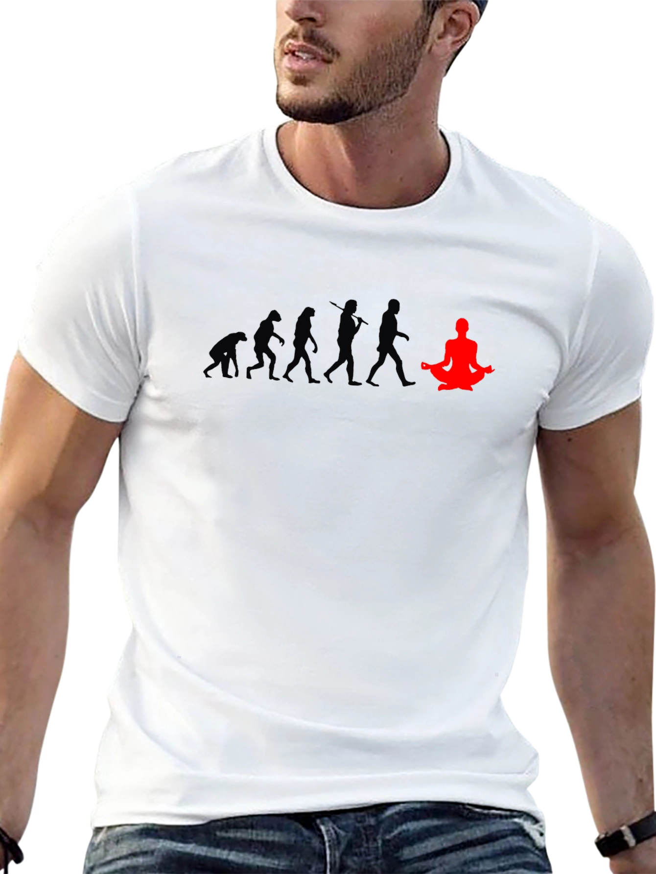Evolution of Yoga T-Shirt - Black Cotton Blend Tee