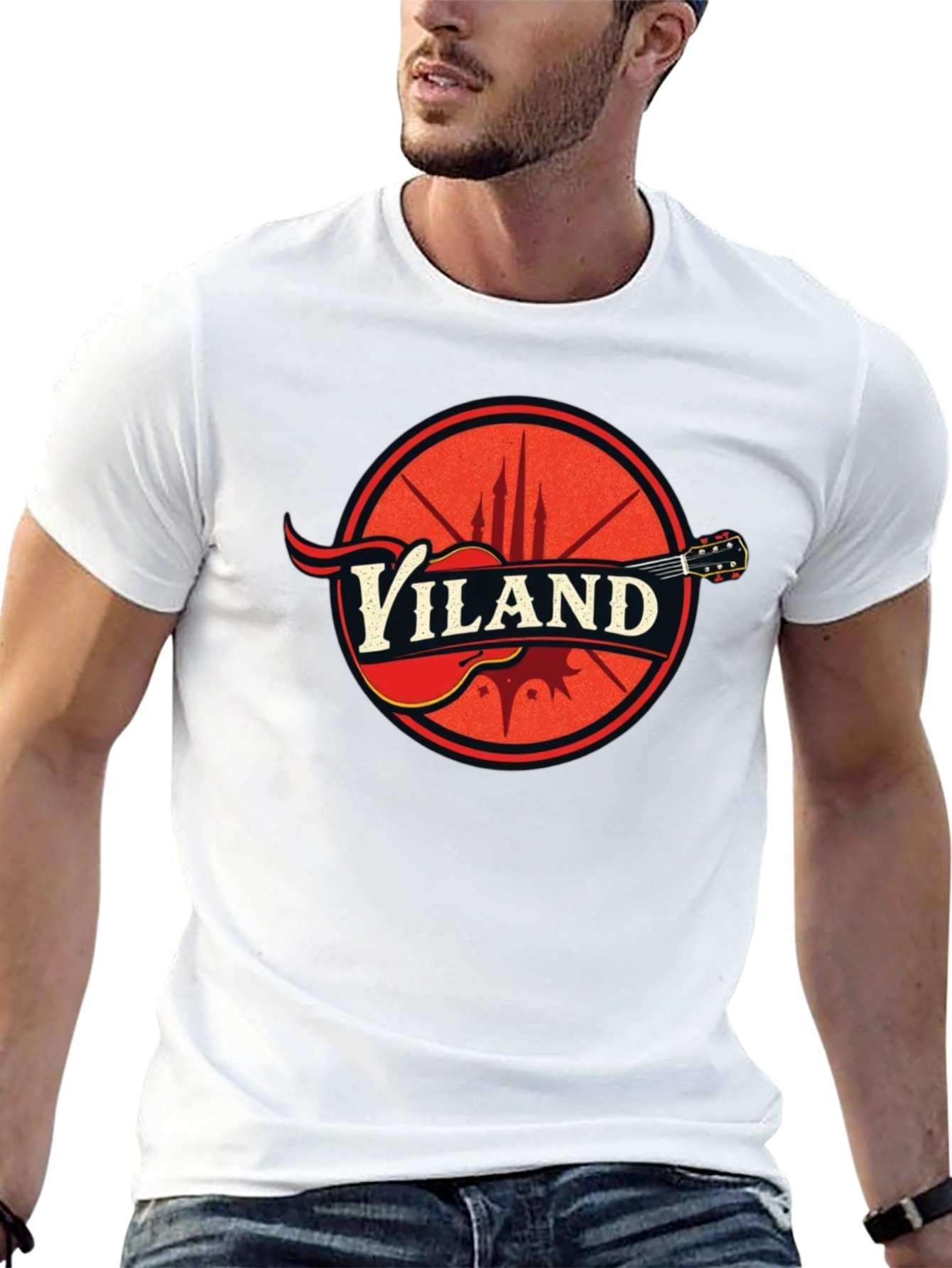 Viland Guitar Logo Black T-Shirt