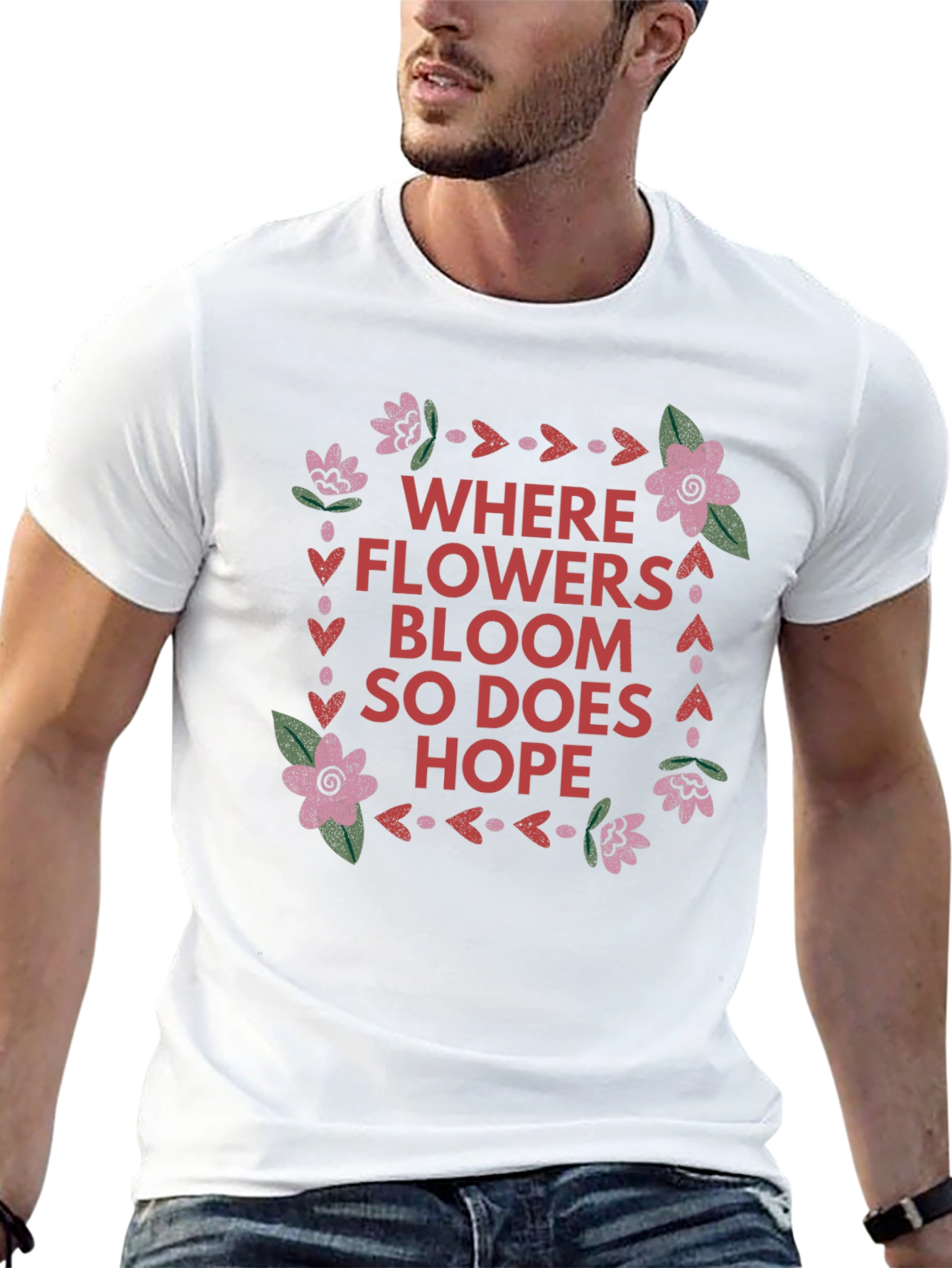 Floral Hope Graphic Tee - Black