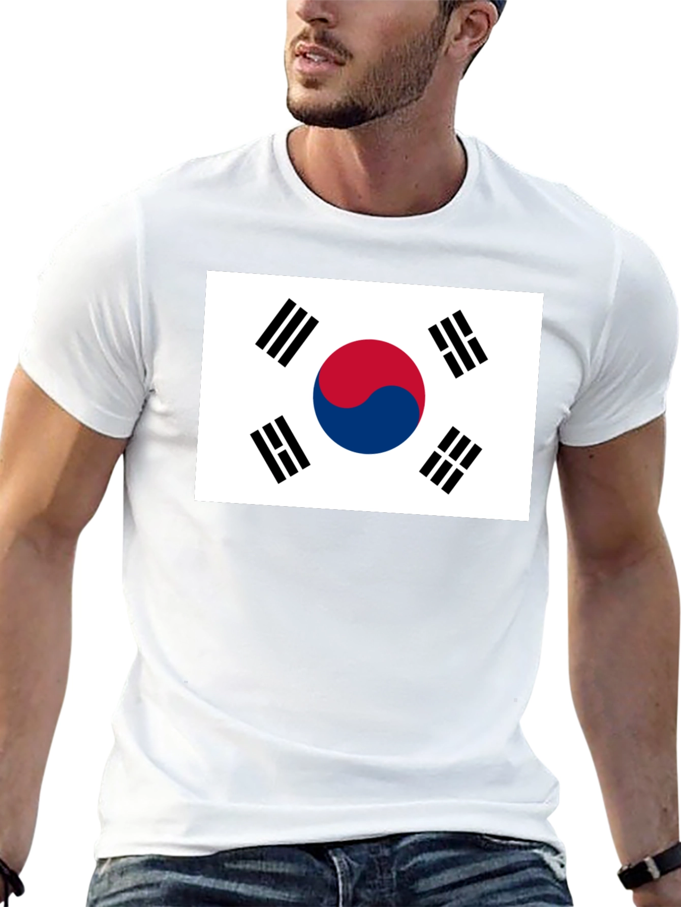 South Korea Flag Graphic Tee - Black