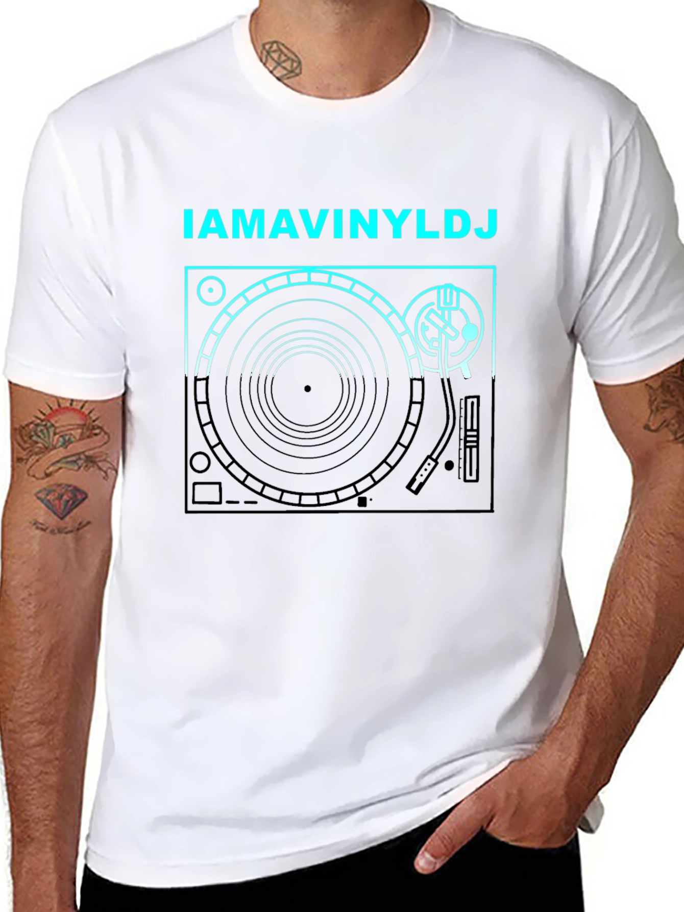 I AM A VINYL DJ T-Shirt - Turntable Design