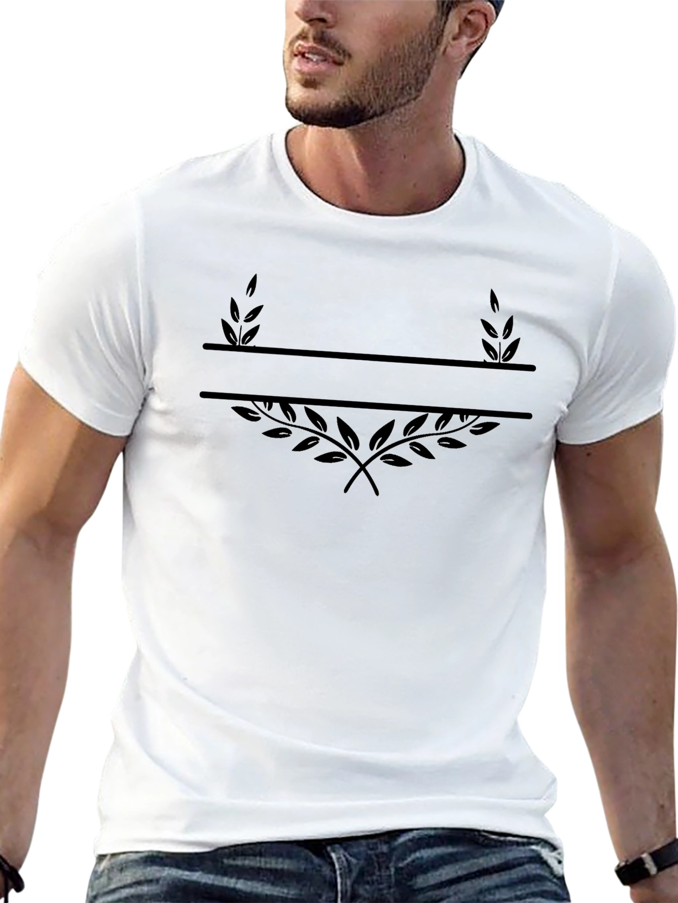 Monogram Laurel Wreath Black T-Shirt