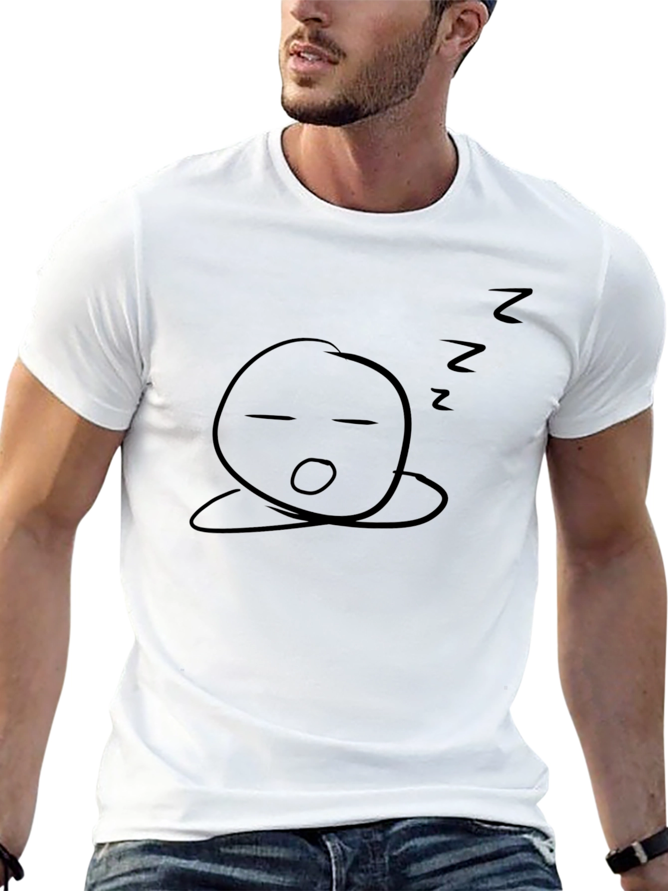 Sleeping Character Black T-Shirt - Casual Comfort