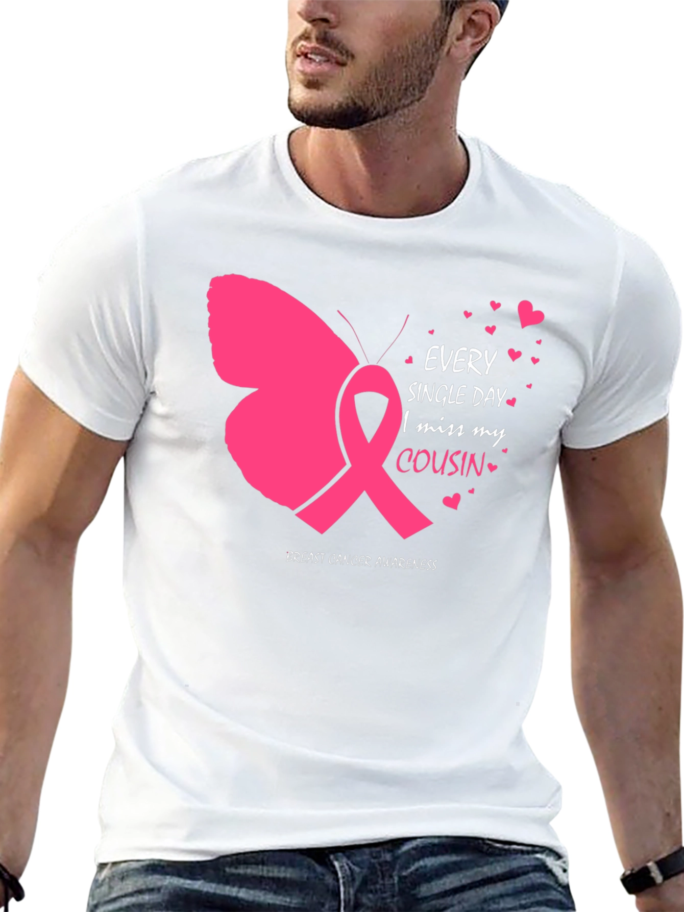 Breast Cancer Awareness Cousin Butterfly T-Shirt