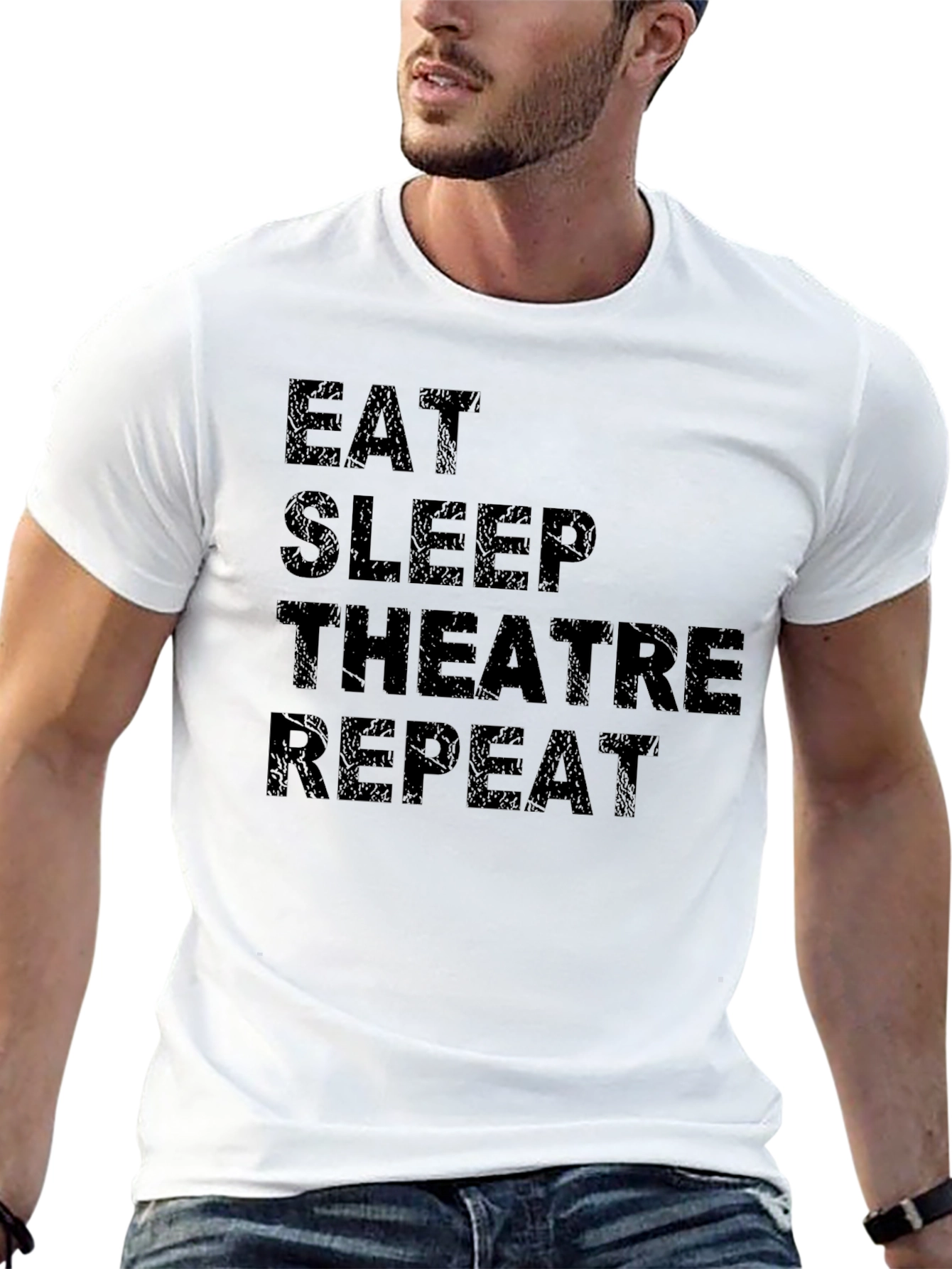 Eat Sleep Theatre Repeat Graphic Tee