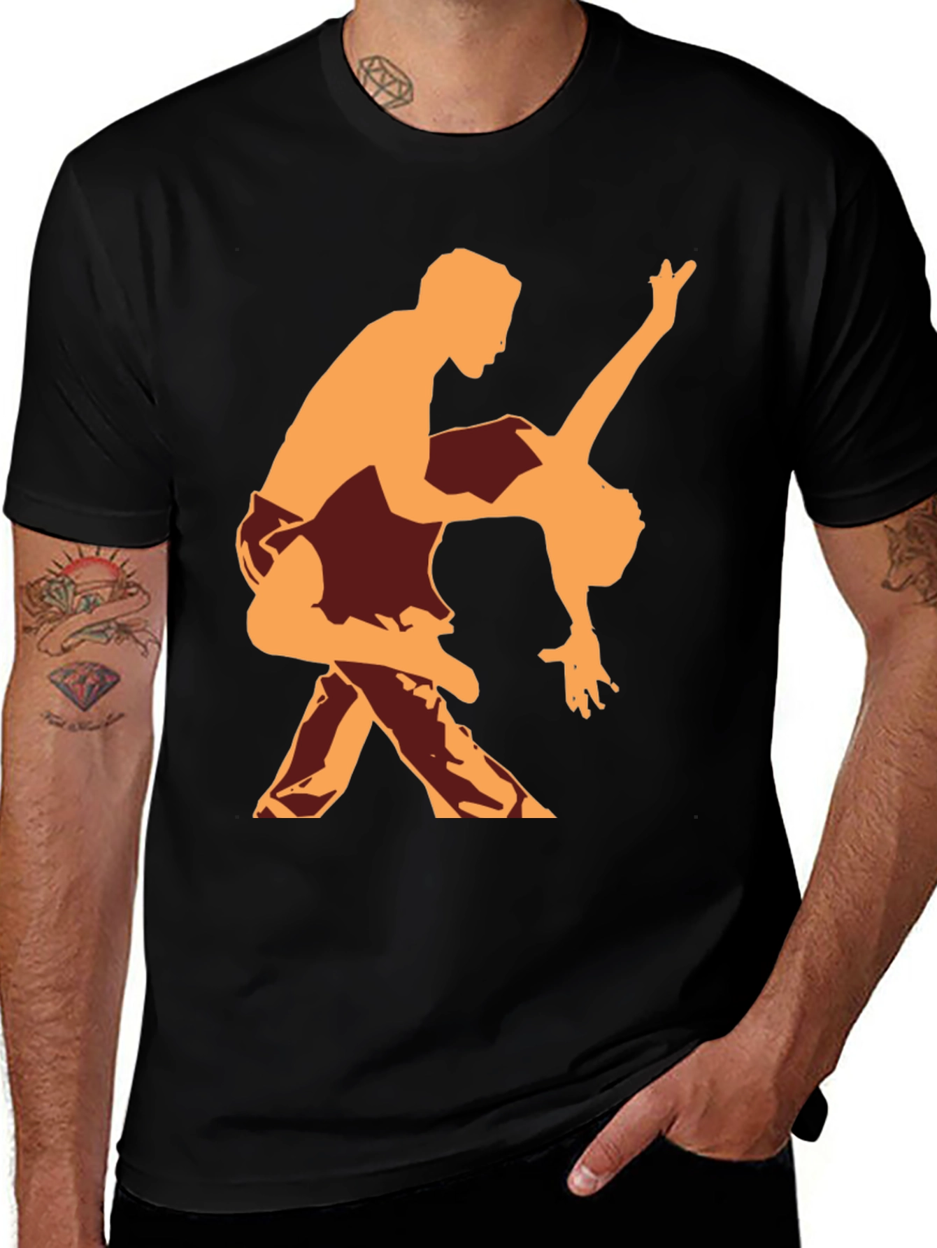 Dancing Silhouette Graphic Tee - Black