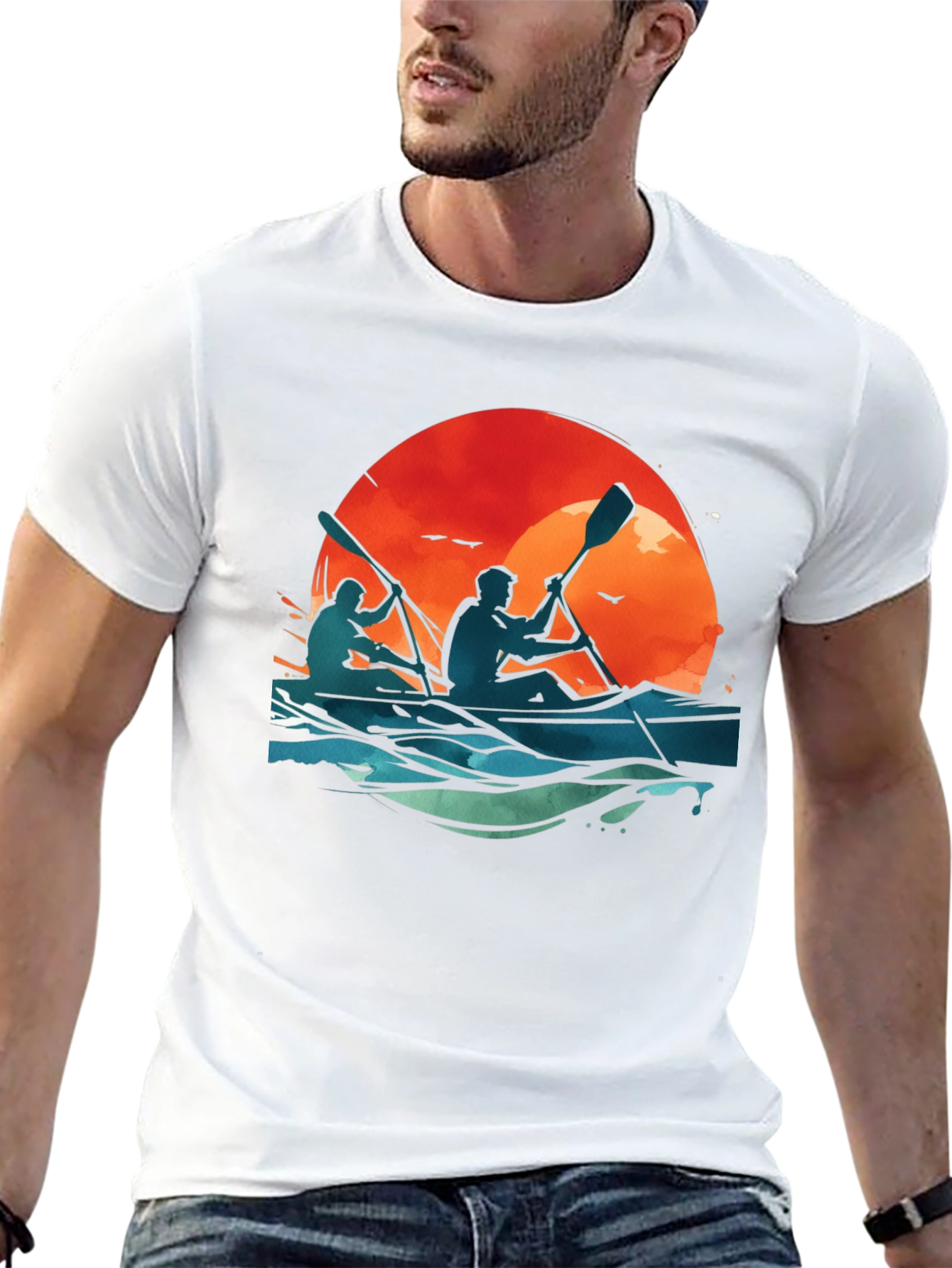 Kayaking Sunset Graphic Tee