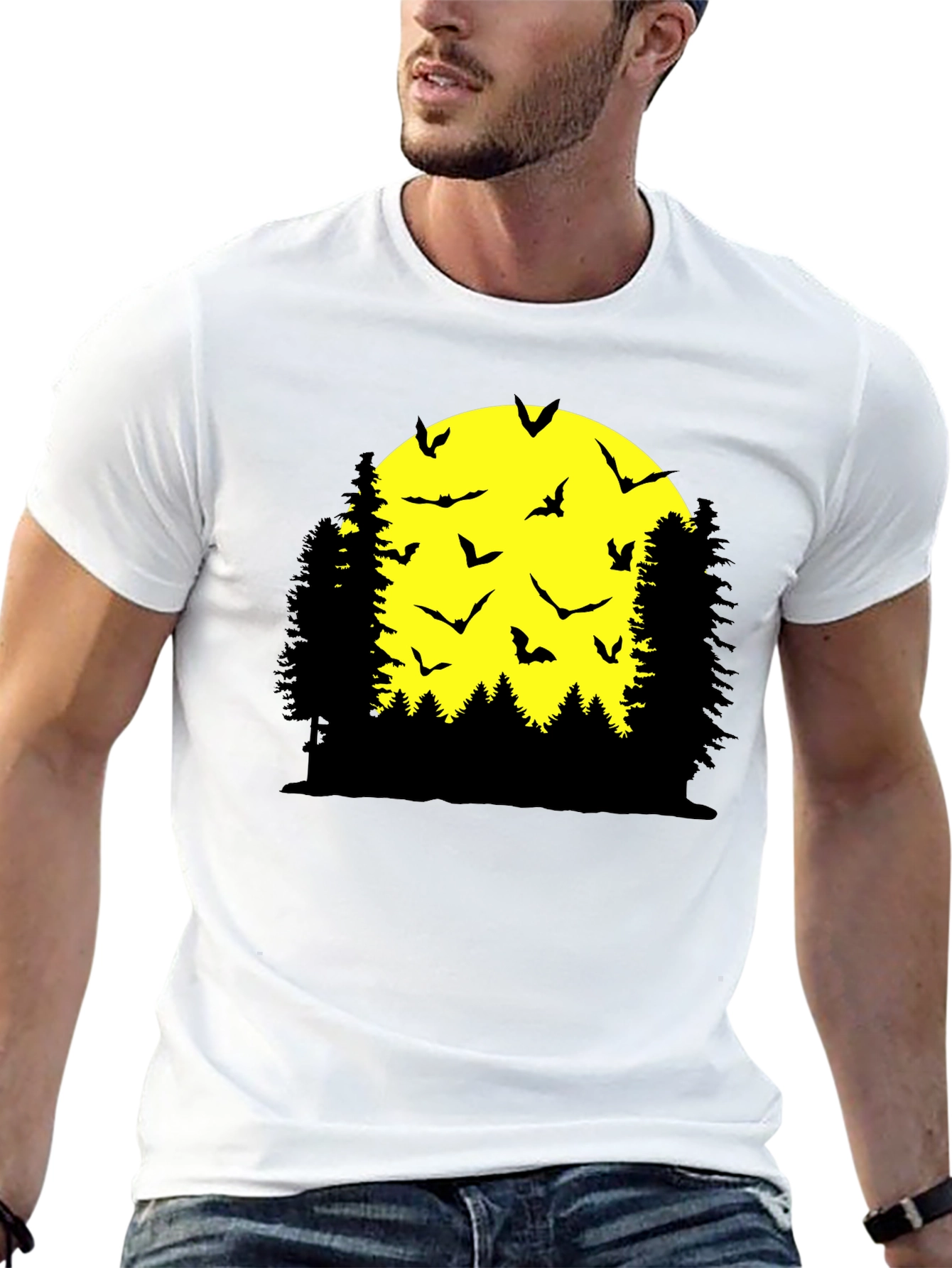 Halloween Bats Moon T-Shirt
