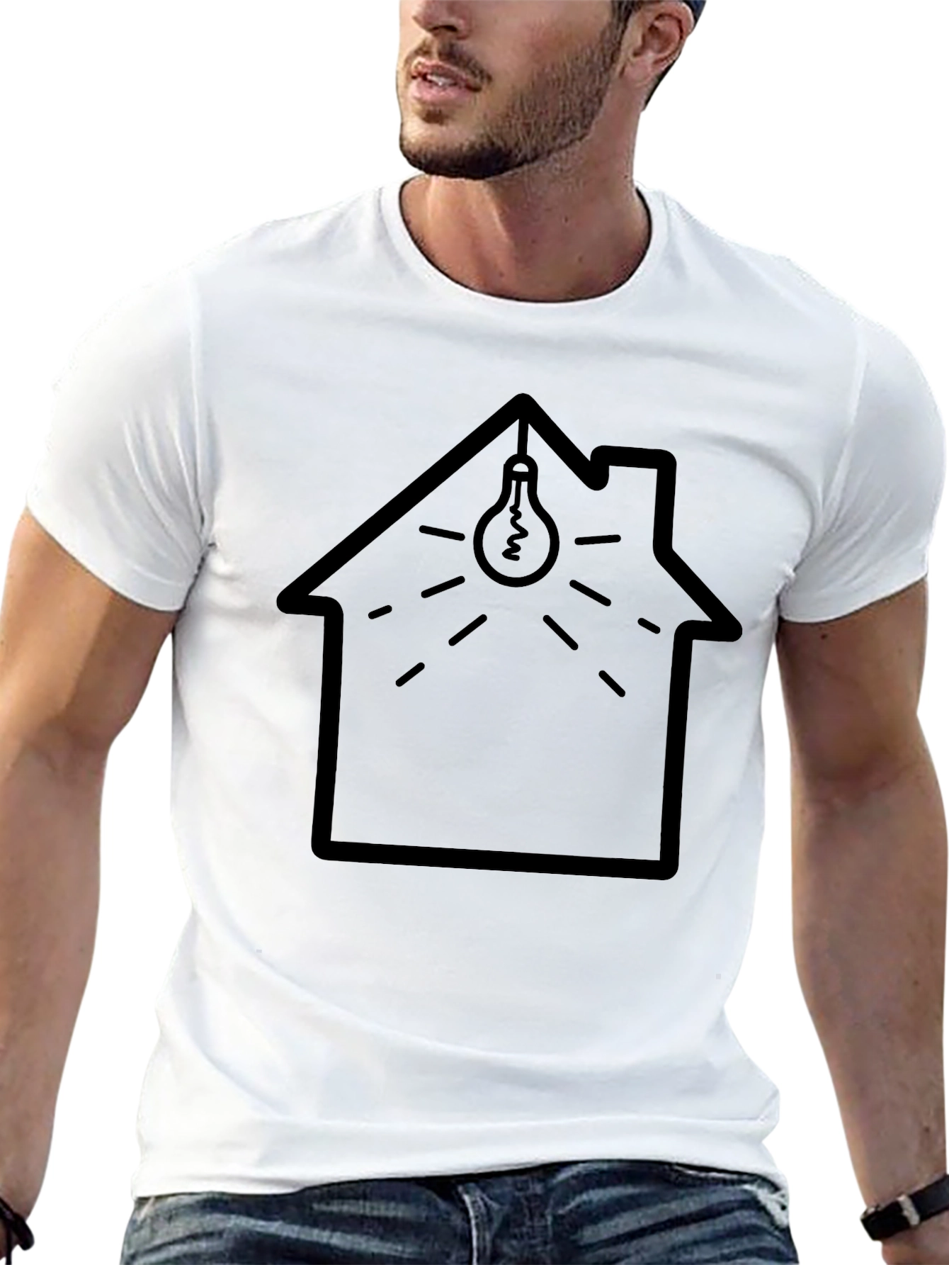 House Lightbulb Graphic Tee - Modern Comfort