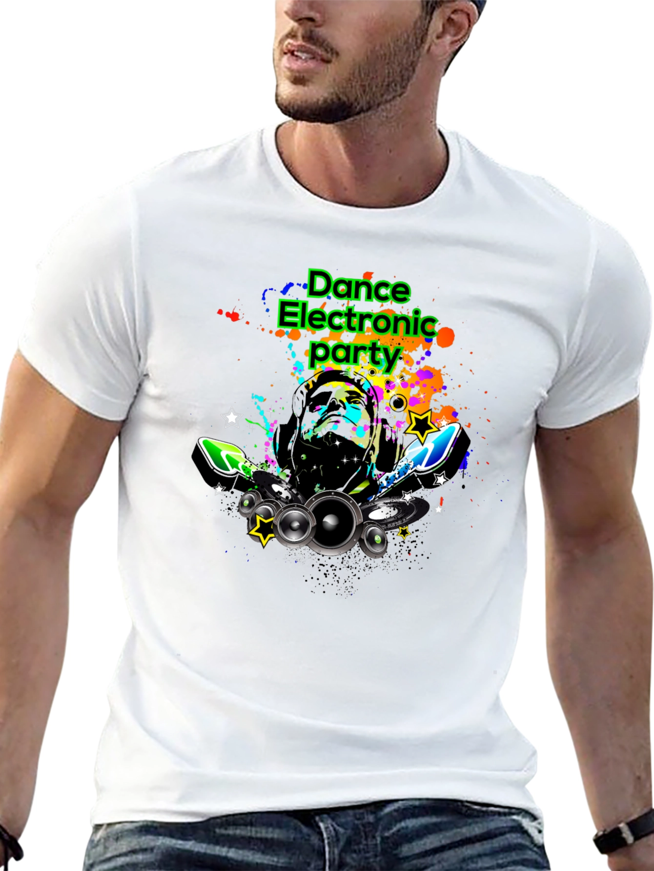 Dance Electronic Party Graphic Tee - Black T-Shirt