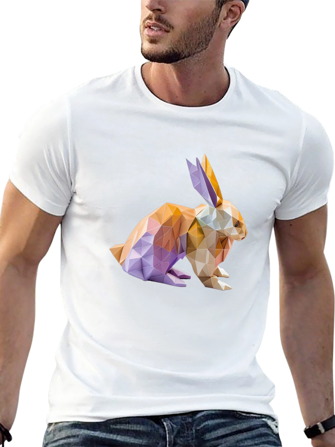 Geometric Rabbit Graphic T-Shirt