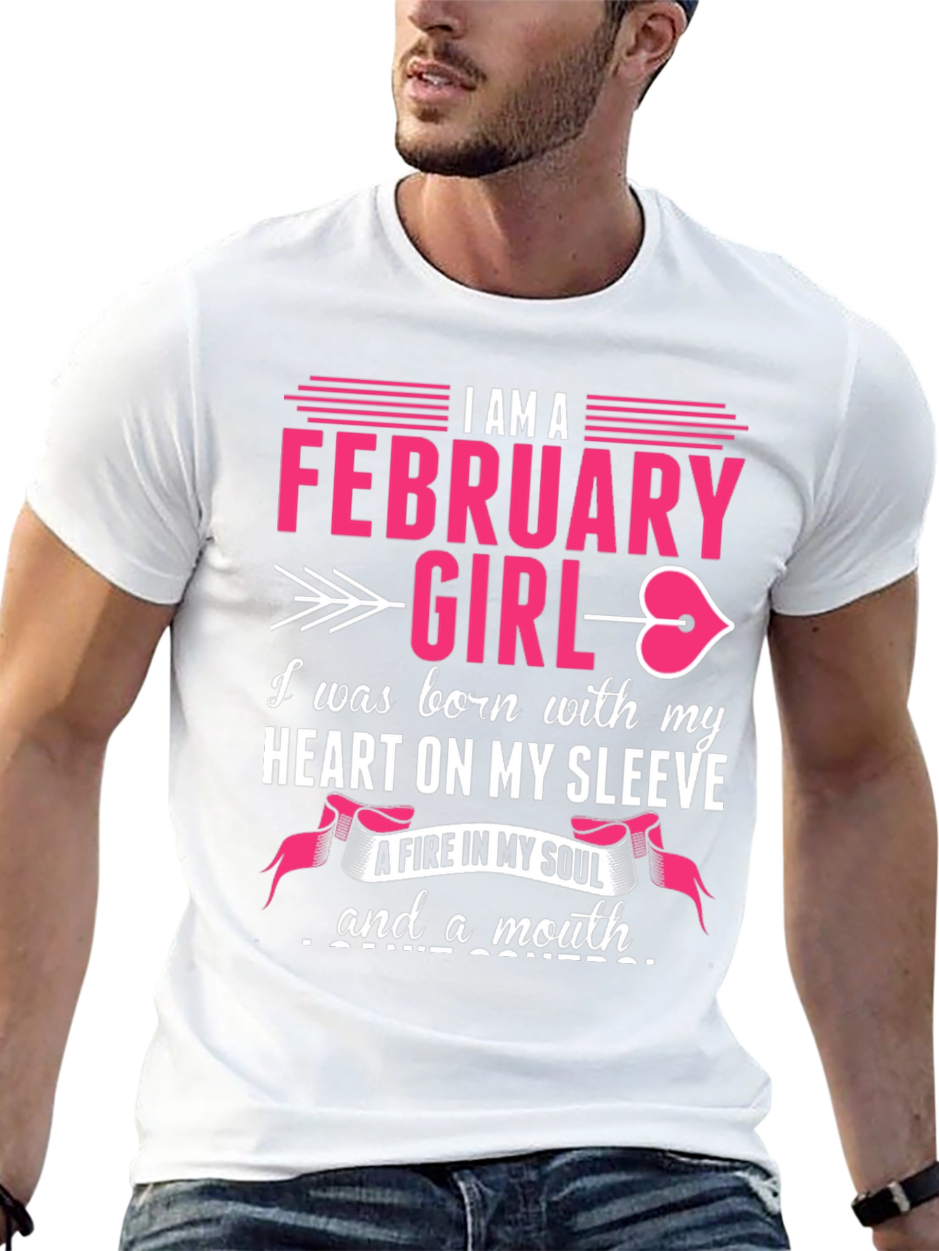 February Girl T-Shirt: Heart on Sleeve Fire in Soul