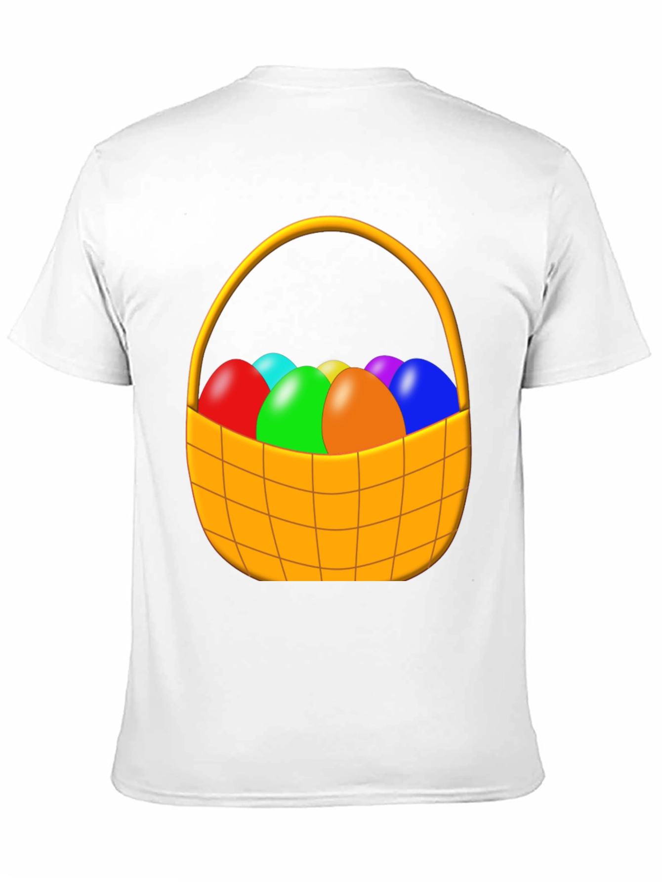 Easter Egg Basket Graphic Tee - Black Cotton Shirt