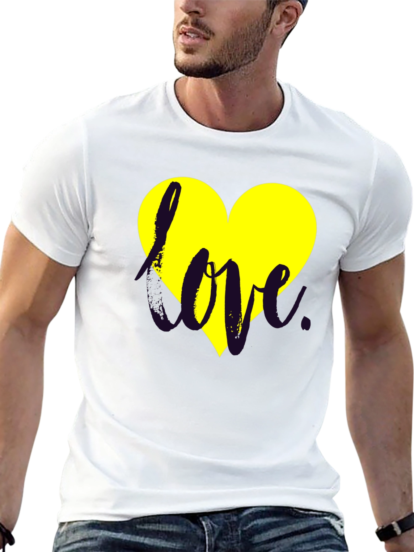 Love Heart Graphic Black Tee