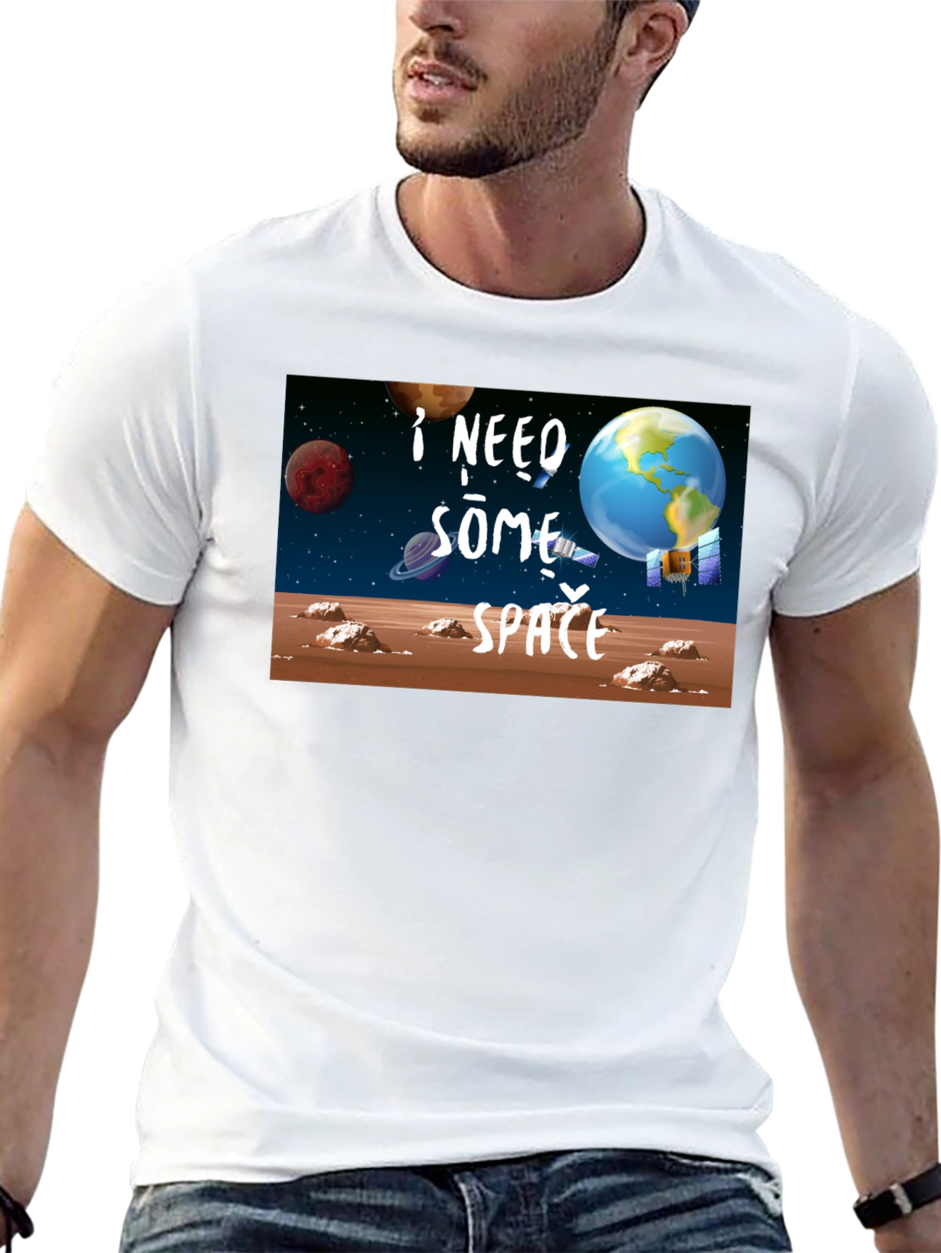 I Need Some Space Black T-Shirt