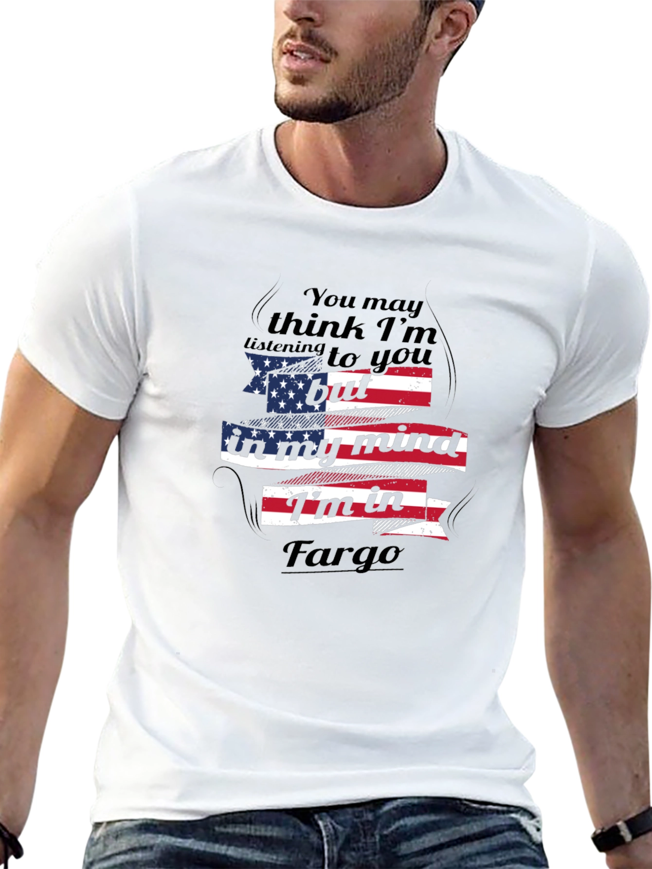 Fargo Mind T-Shirt American Flag Novelty Tee