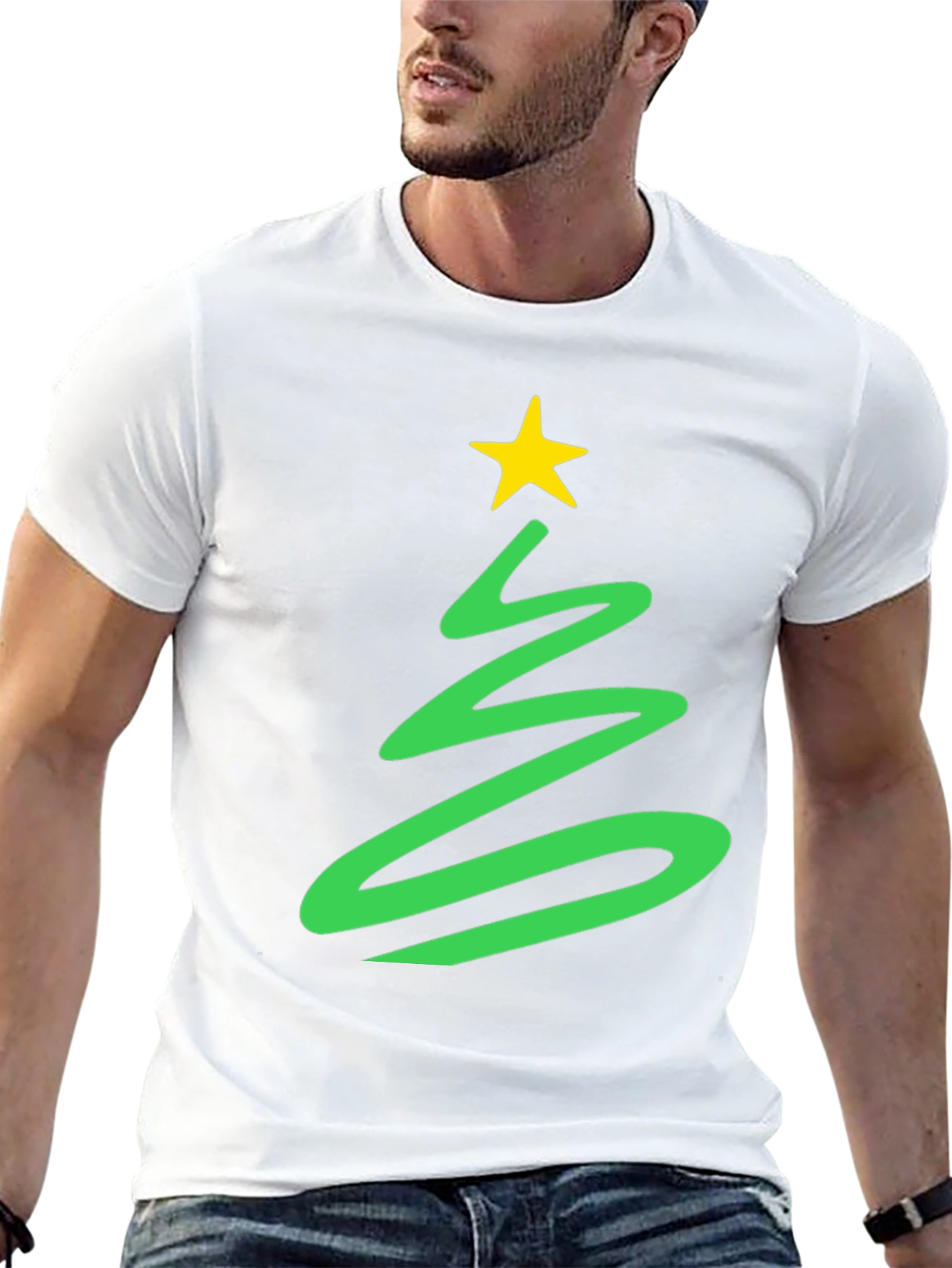 Festive Christmas Tree Graphic Tee - Holiday Spirit