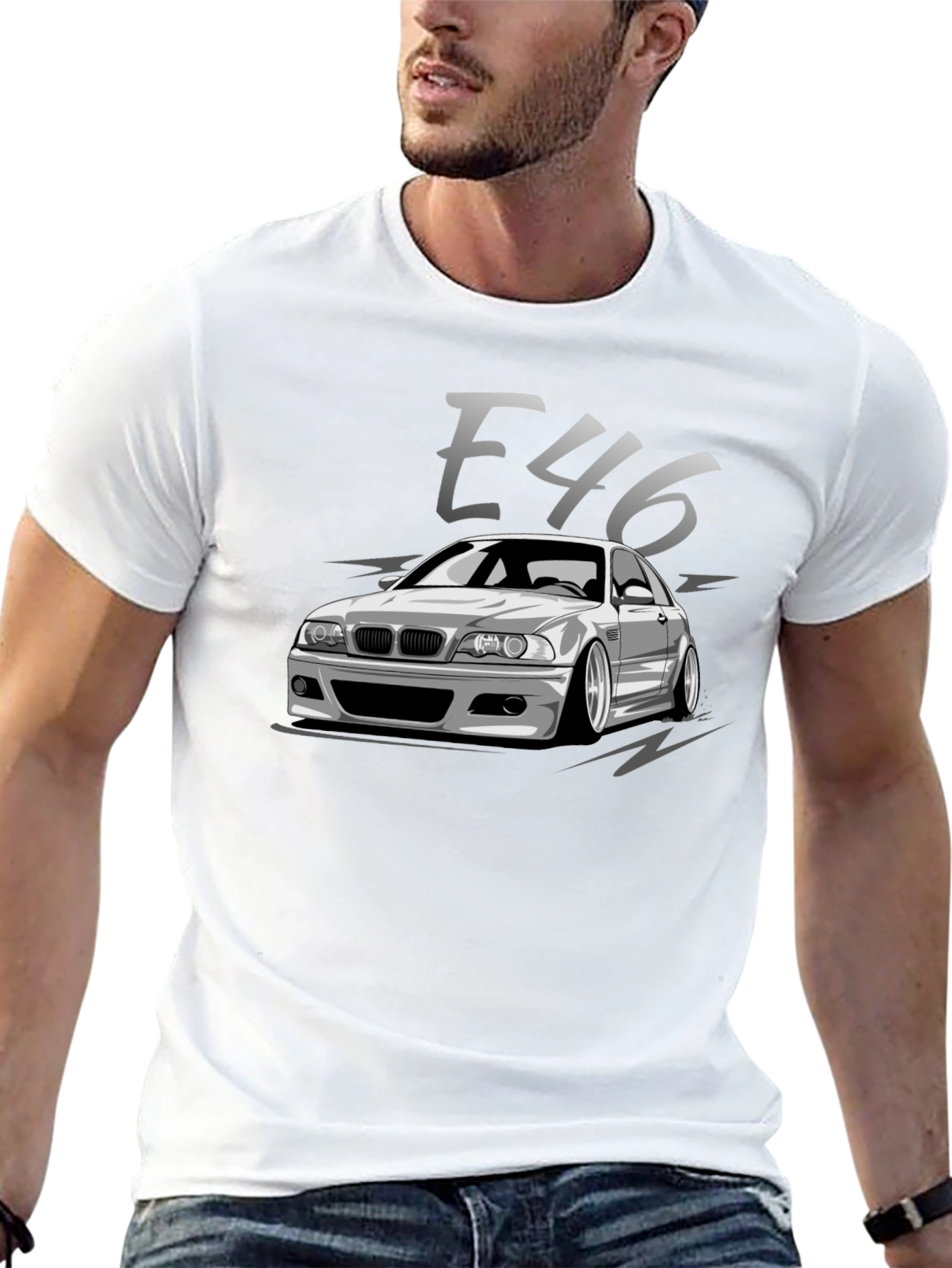 BMW E46 Car Graphic Black T-Shirt