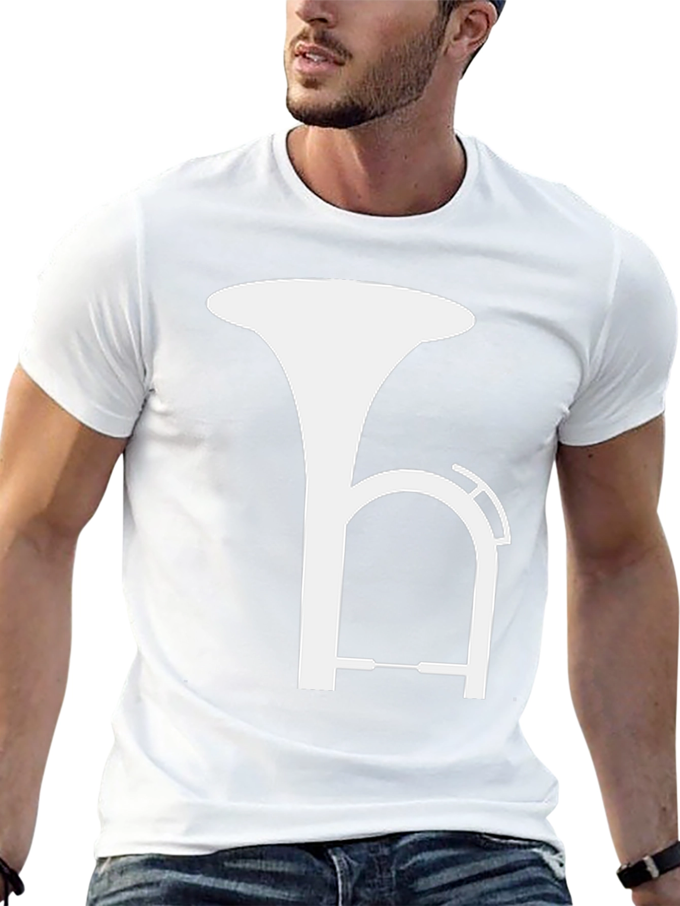 Tuba Silhouette Graphic Tee - Musical Instrument Shirt
