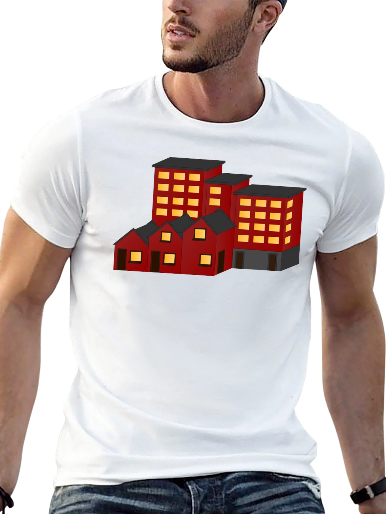 Cityscape Graphic Tee - Urban Architecture Shirt
