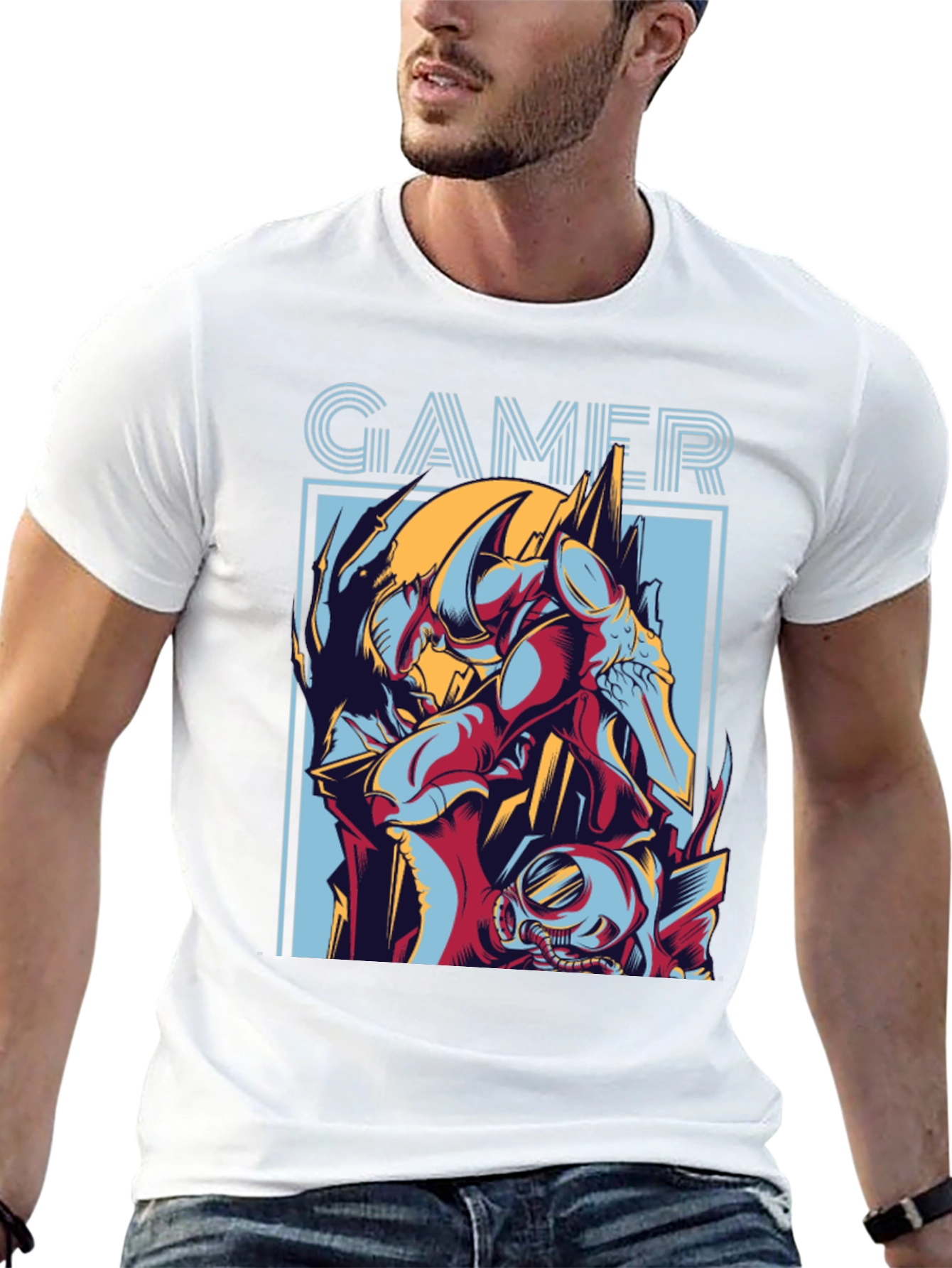 Gamer Graphic Print T-Shirt - Black
