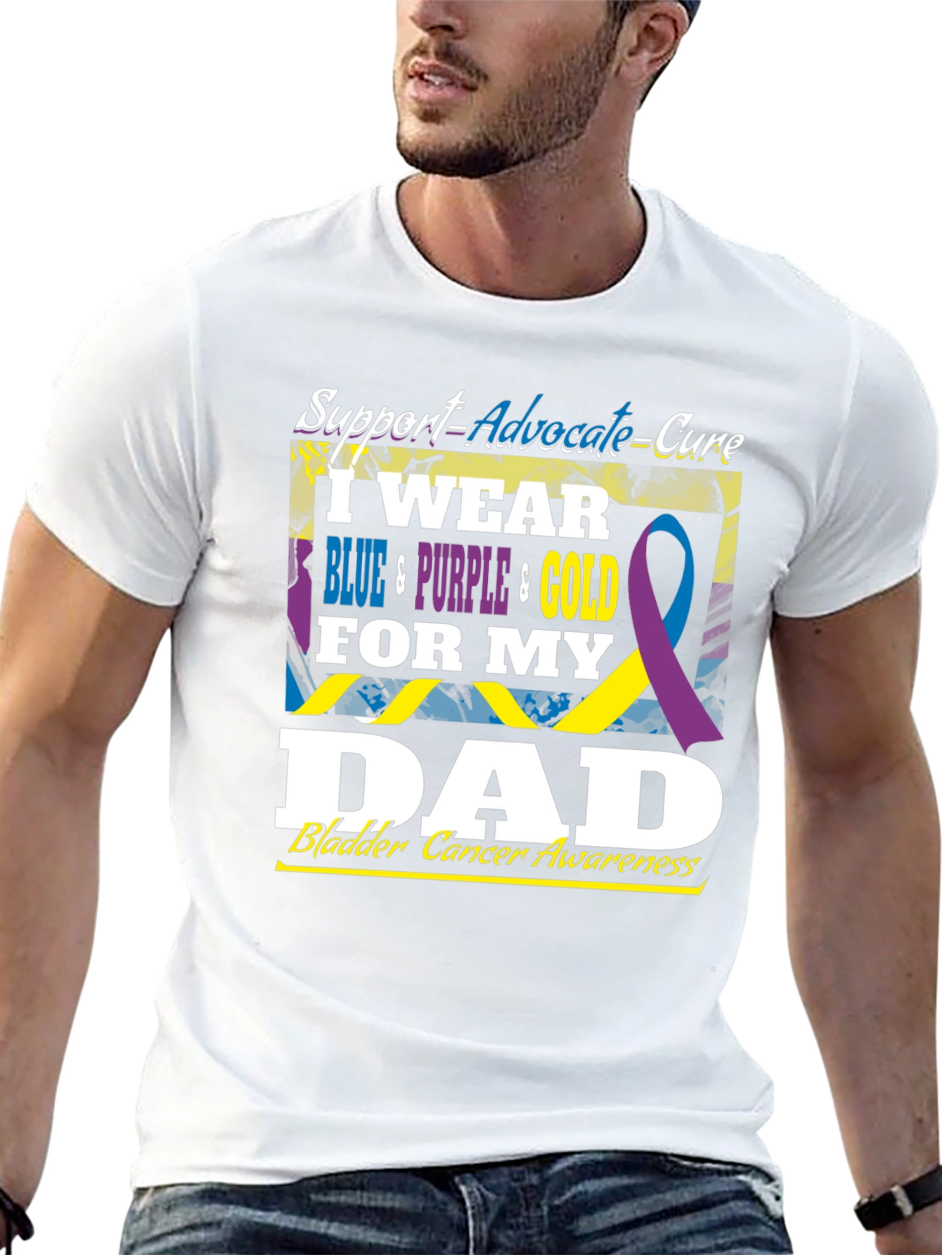 Bladder Cancer Awareness Dad T-Shirt
