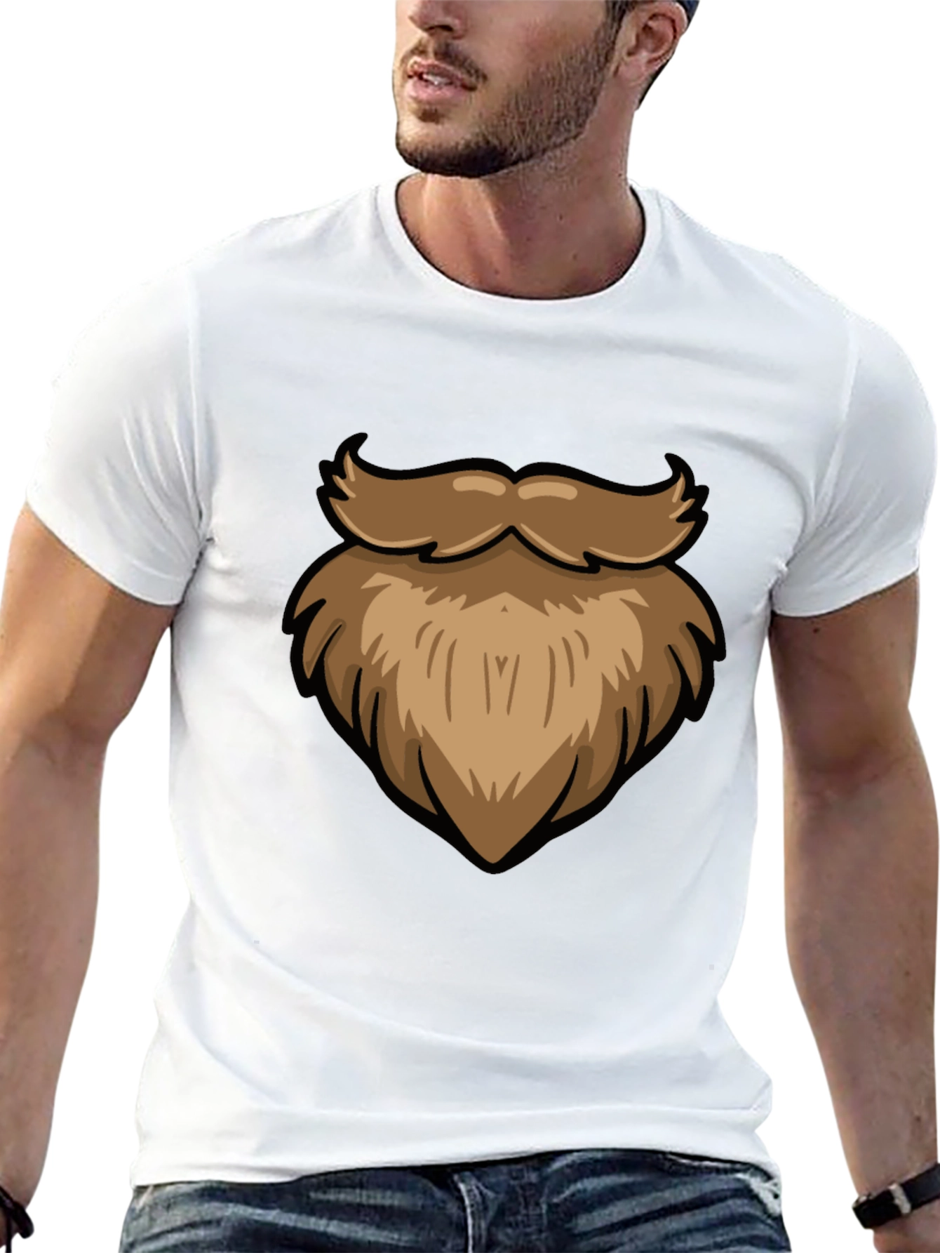 Funny Beard Graphic Black T-Shirt