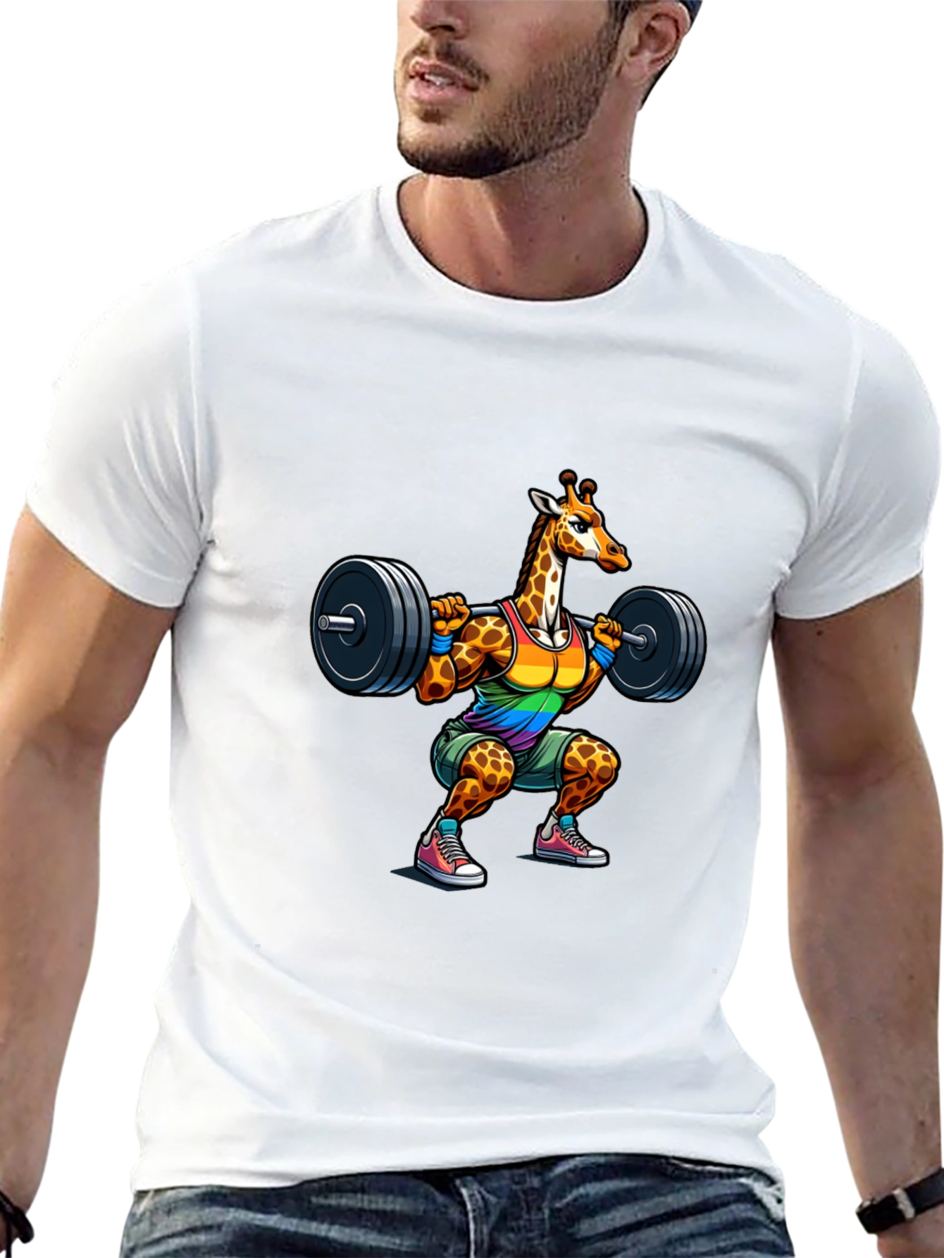 Giraffe Gym Black T-Shirt
