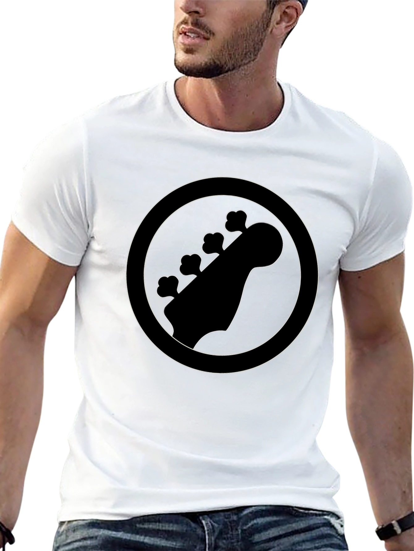 Bass Guitar Headstock T-Shirt - Musician Tee