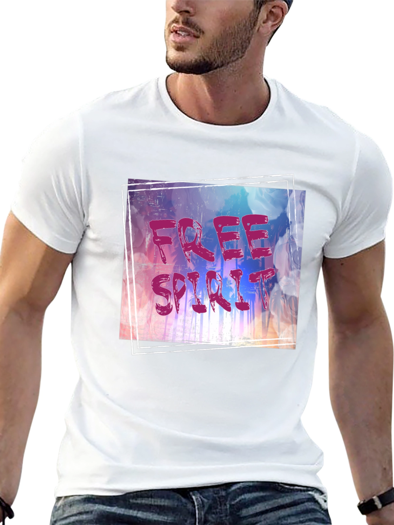 Free Spirit Graphic Tee - Black Cotton Blend