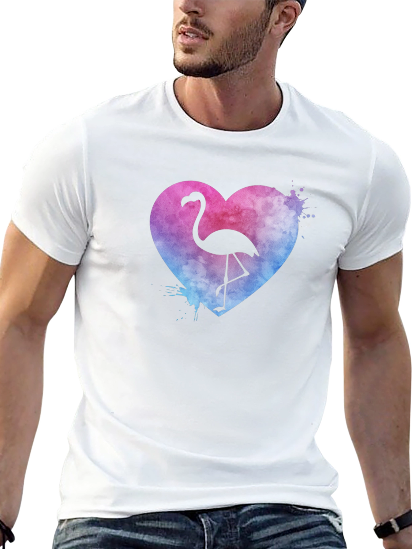 Flamingo Heart T-Shirt - Graphic Tee