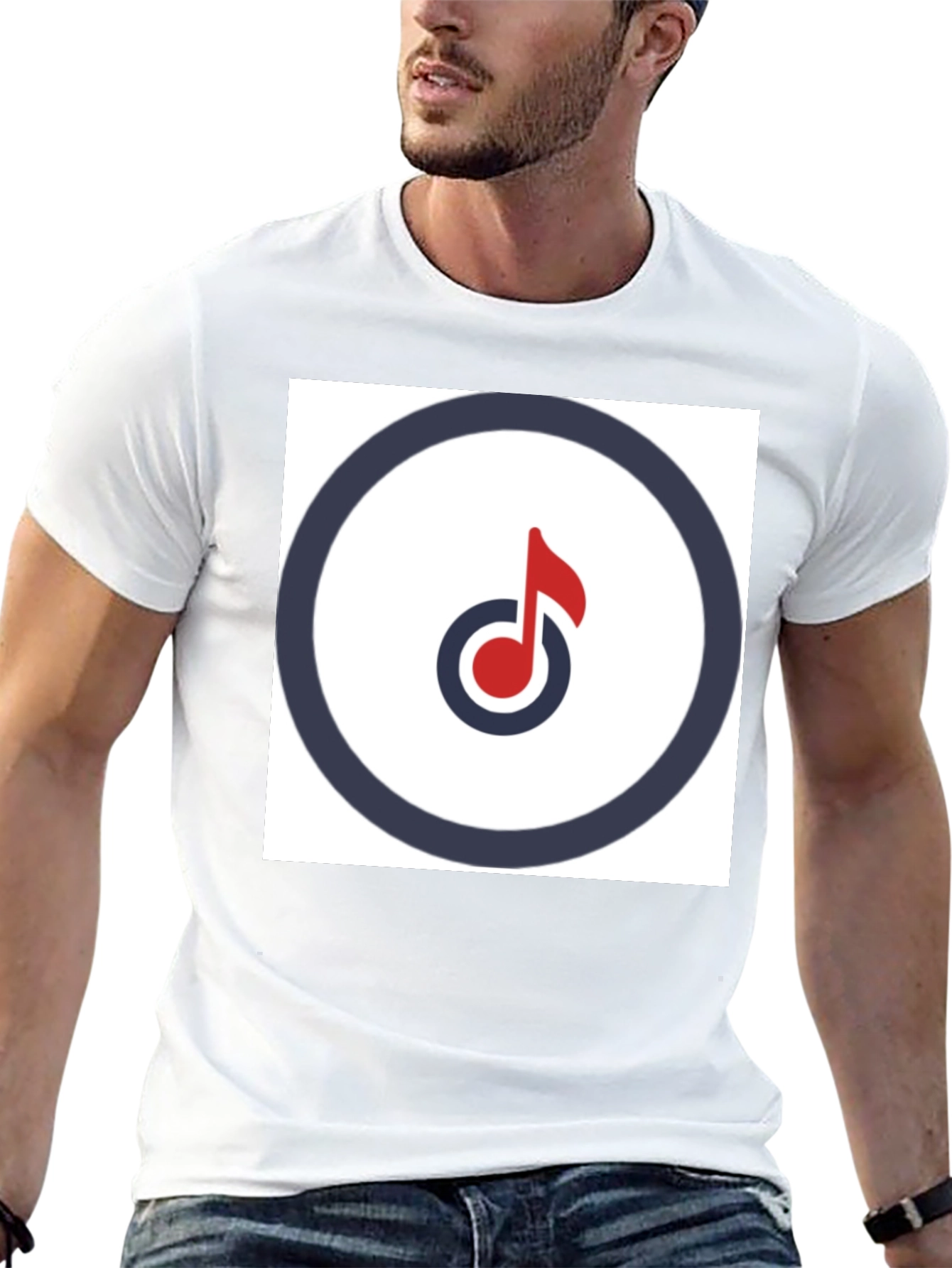 Modern Music Note Graphic Tee - Stylish Black T-Shirt