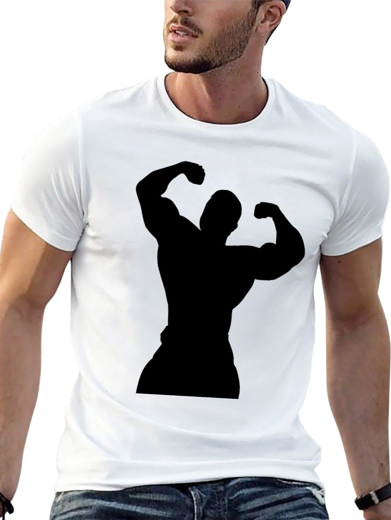 Black Bodybuilder Silhouette T-Shirt