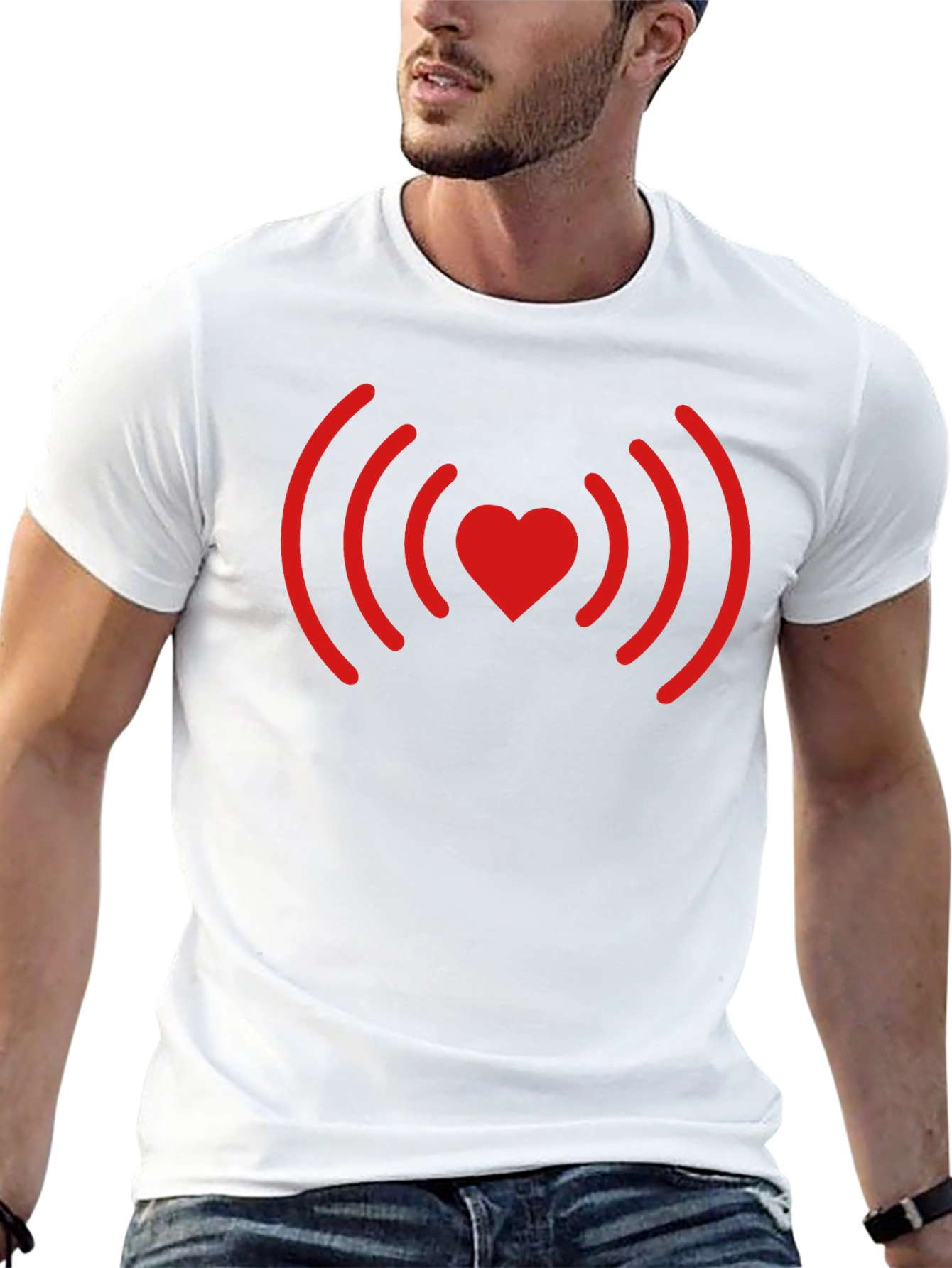 Heartbeat Love Signal T-Shirt - Black