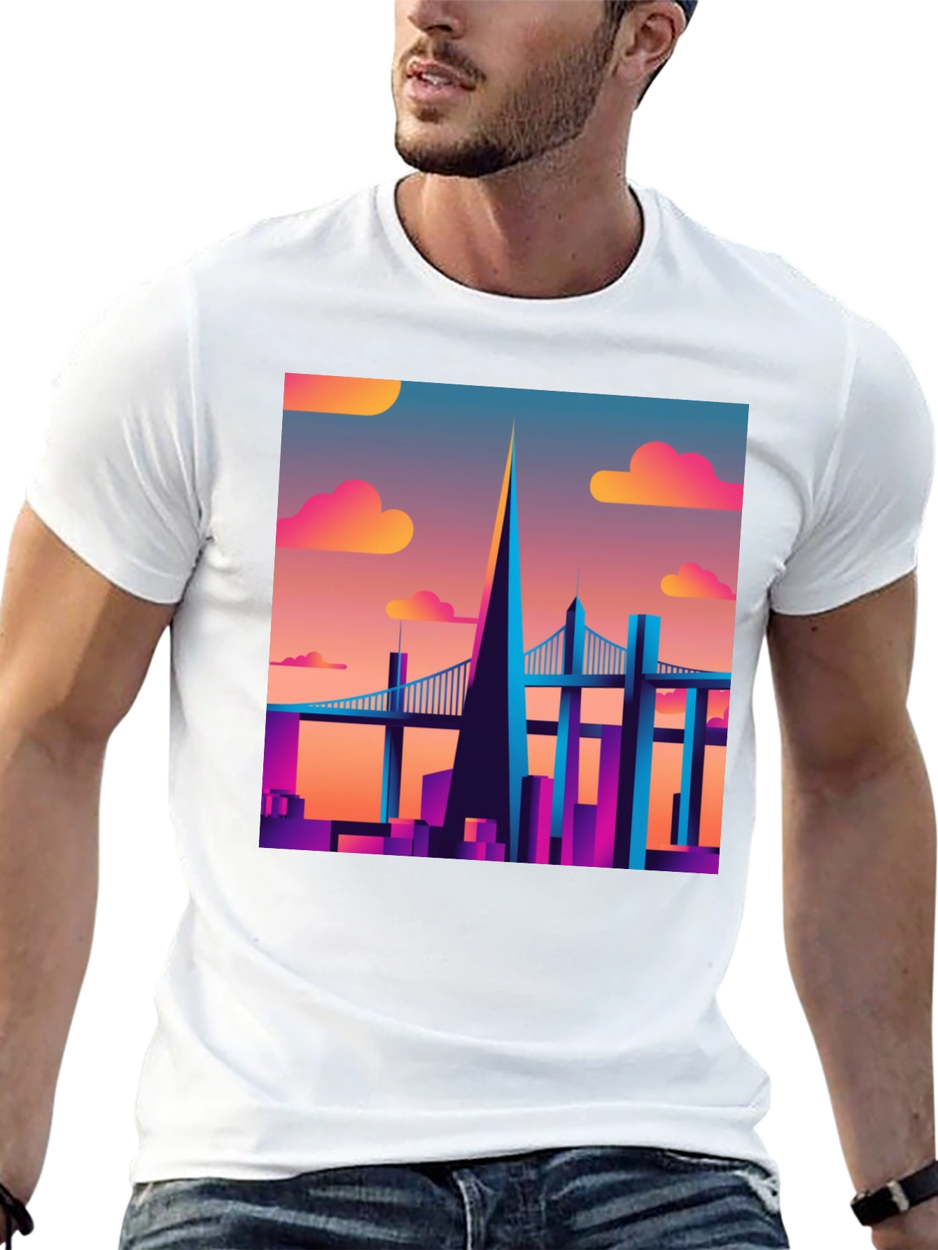 Retro Cityscape T-Shirt - Vibrant Graphic Tee